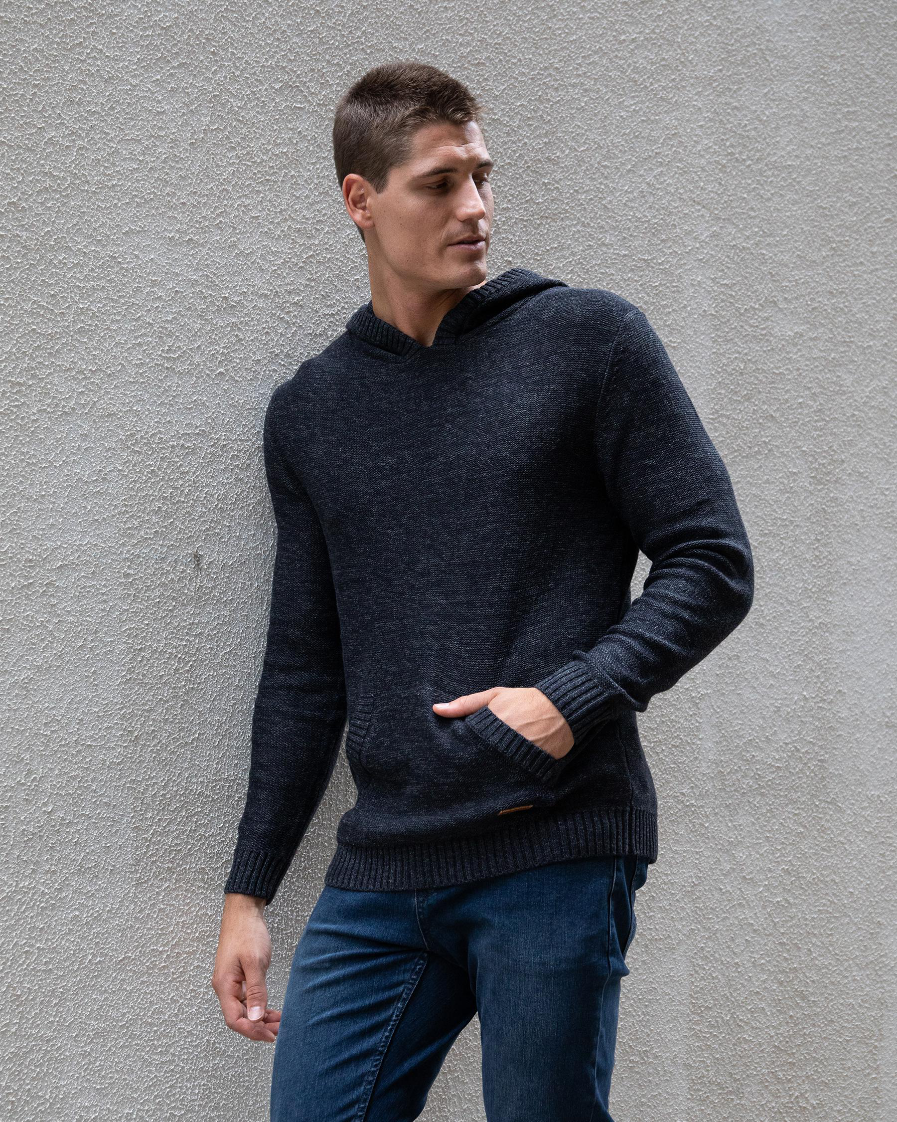 Shop Rusty Skyliner Knit Hoodie In Black - Fast Shipping & Easy Returns ...