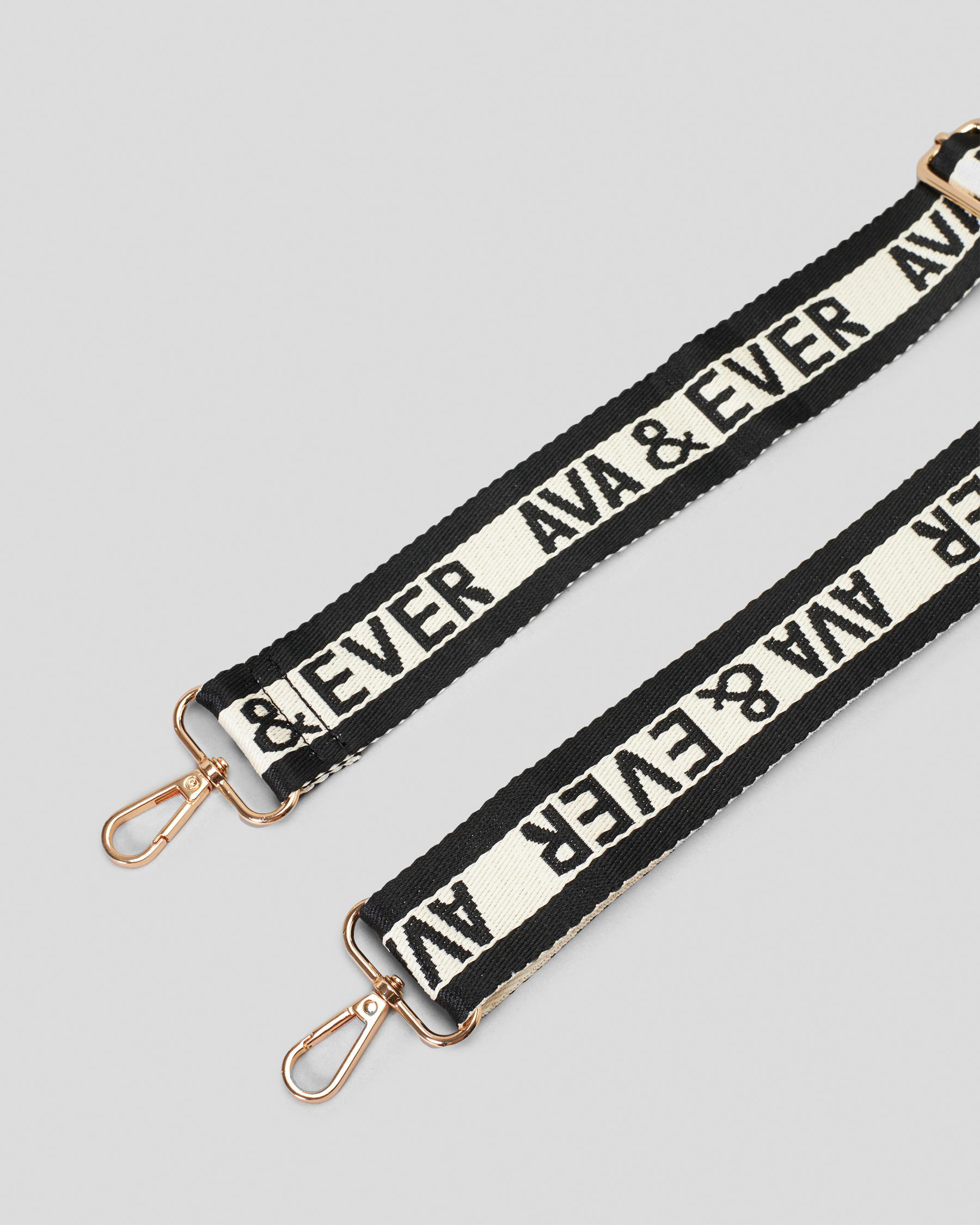 Shop Ava And Ever Border Strap In Cream/black With Gold Fast Shipping