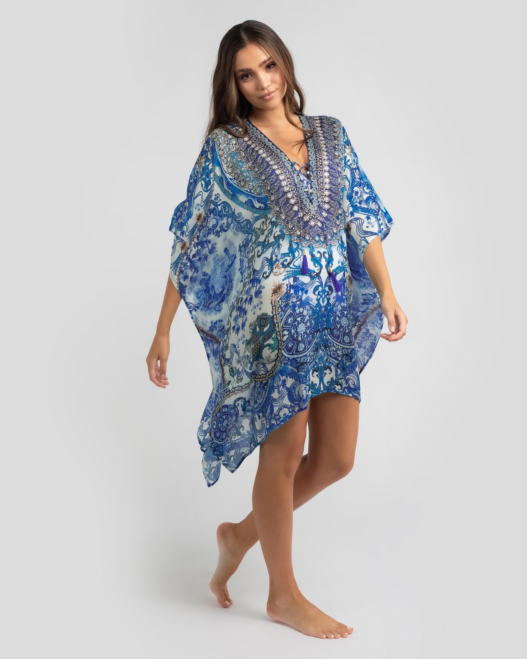 Shop Kaiami Dimitra Beach Cover In Blue - Fast Shipping & Easy Returns ...