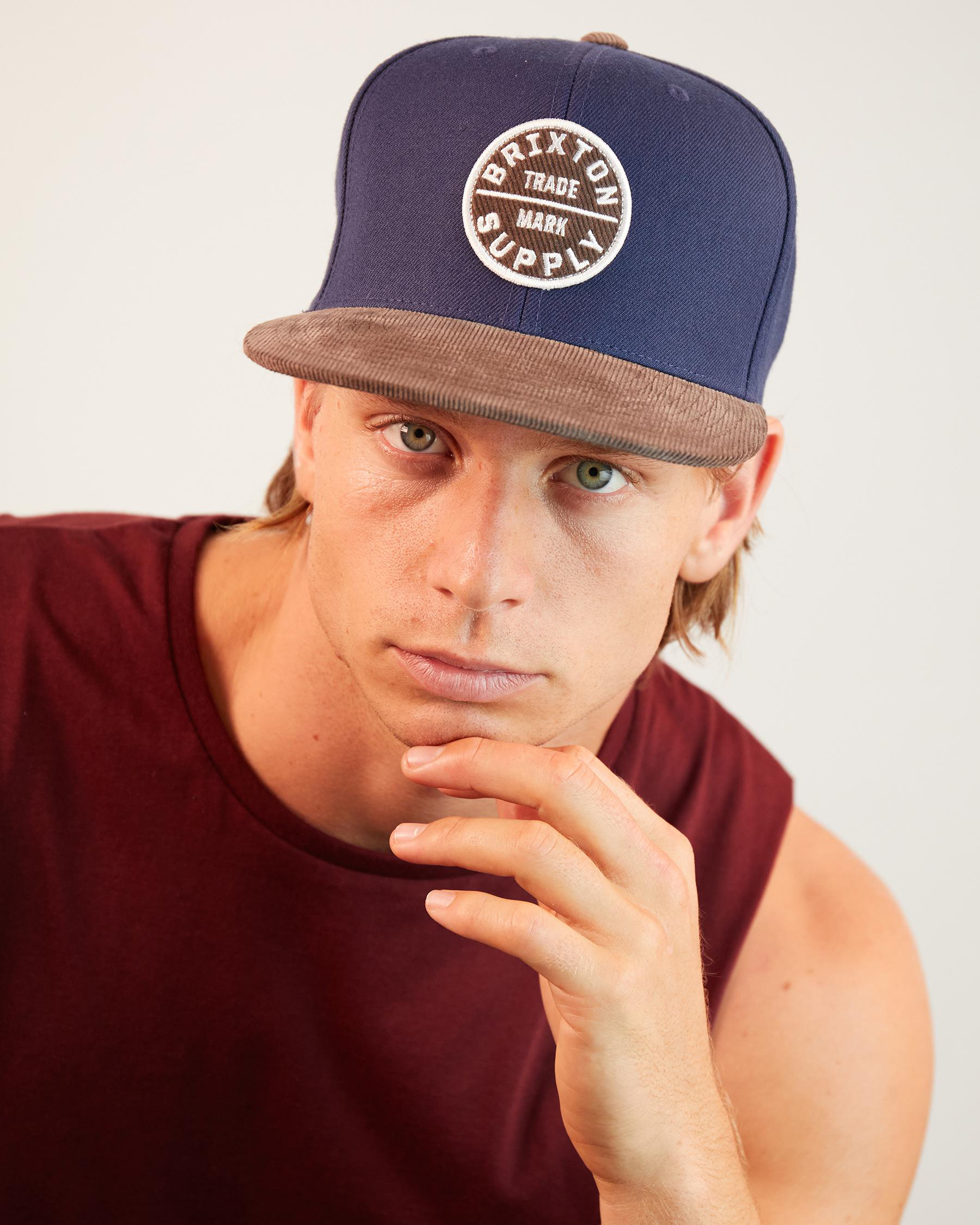 Brixton Oath III Snapback Cap In Navy 