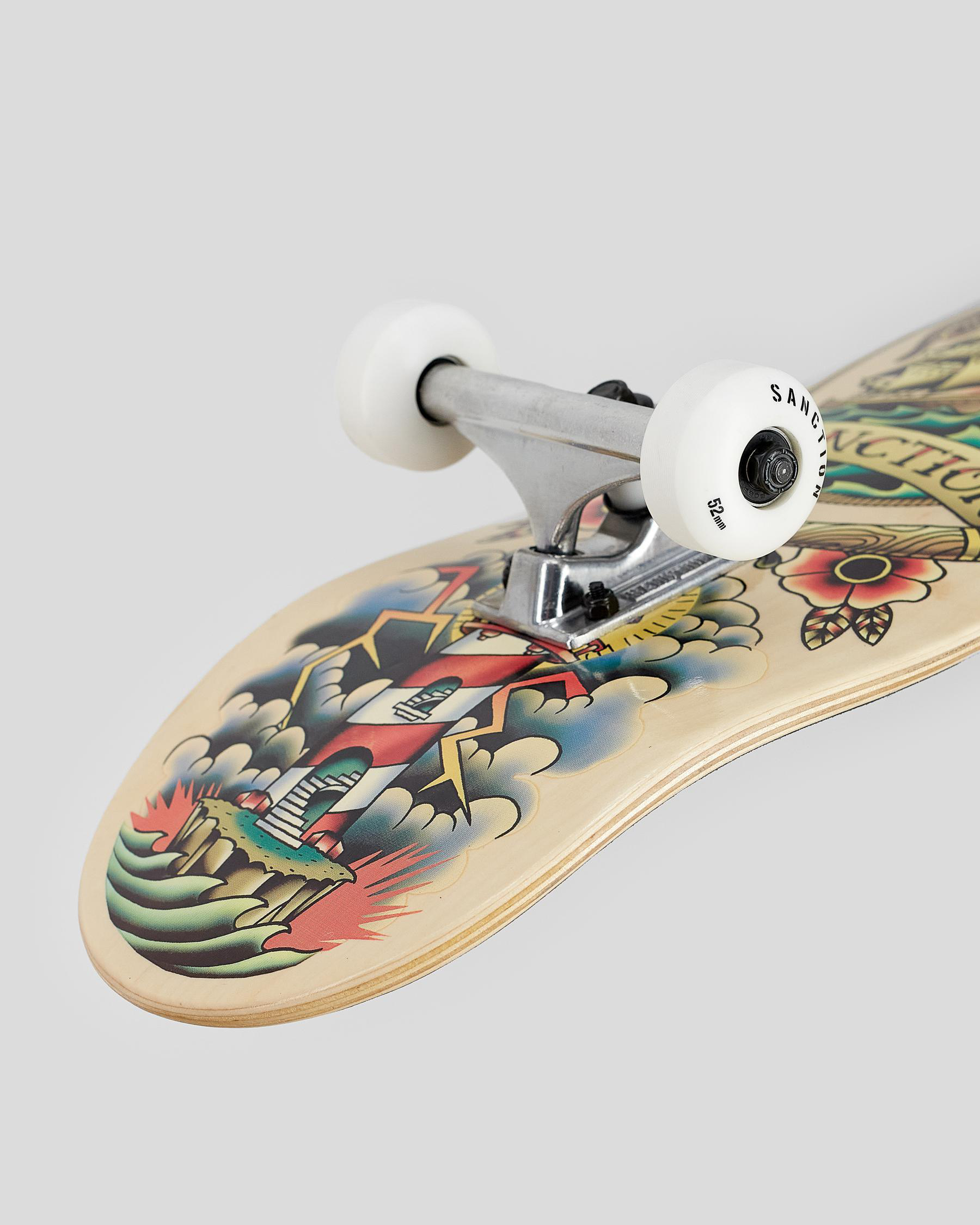 Sanction Seafarer 8.0" Complete Skateboard In Multi Fast Shipping