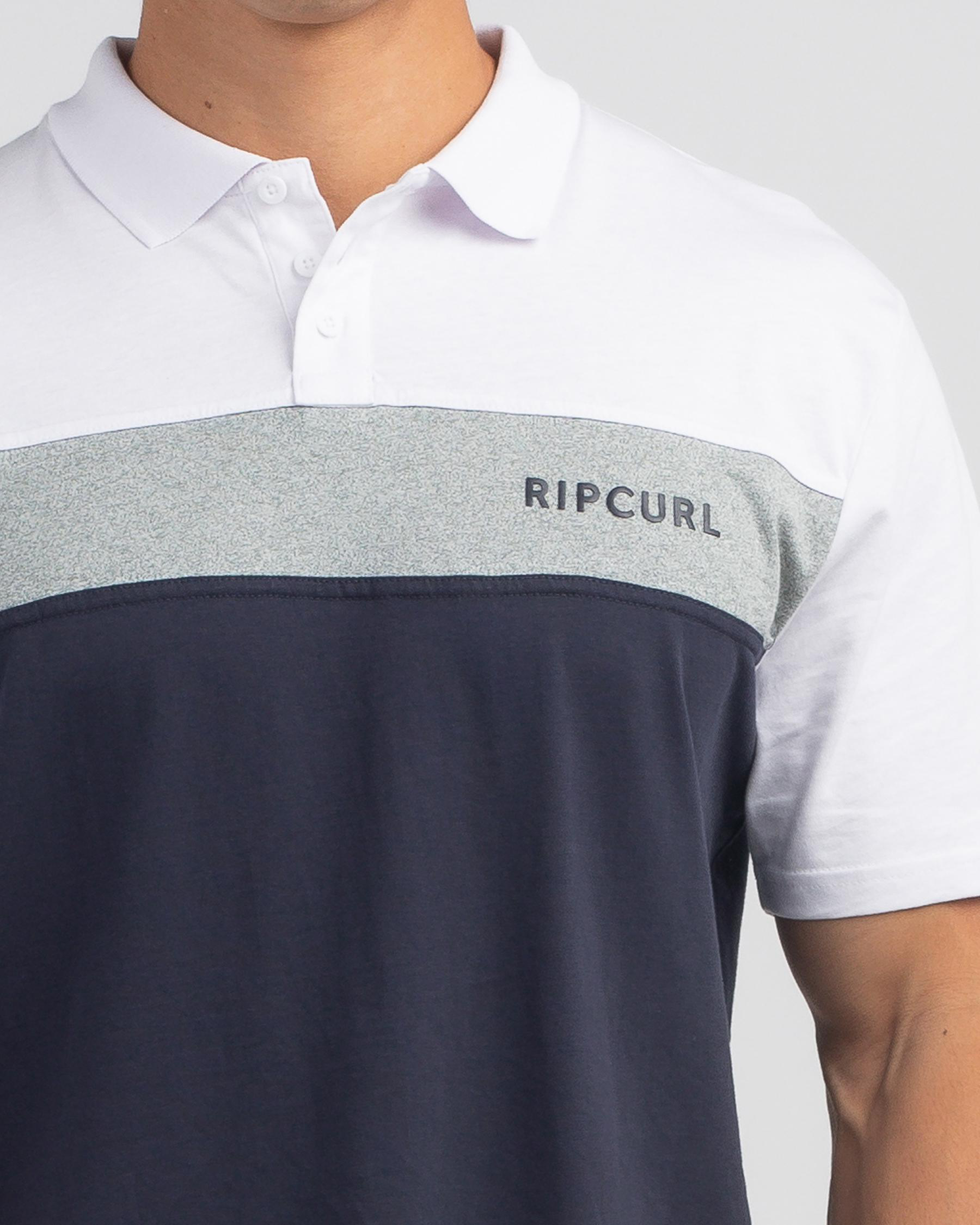 Shop Rip Curl Undertow Panel Polo Shirt In Navy/white Fast Shipping