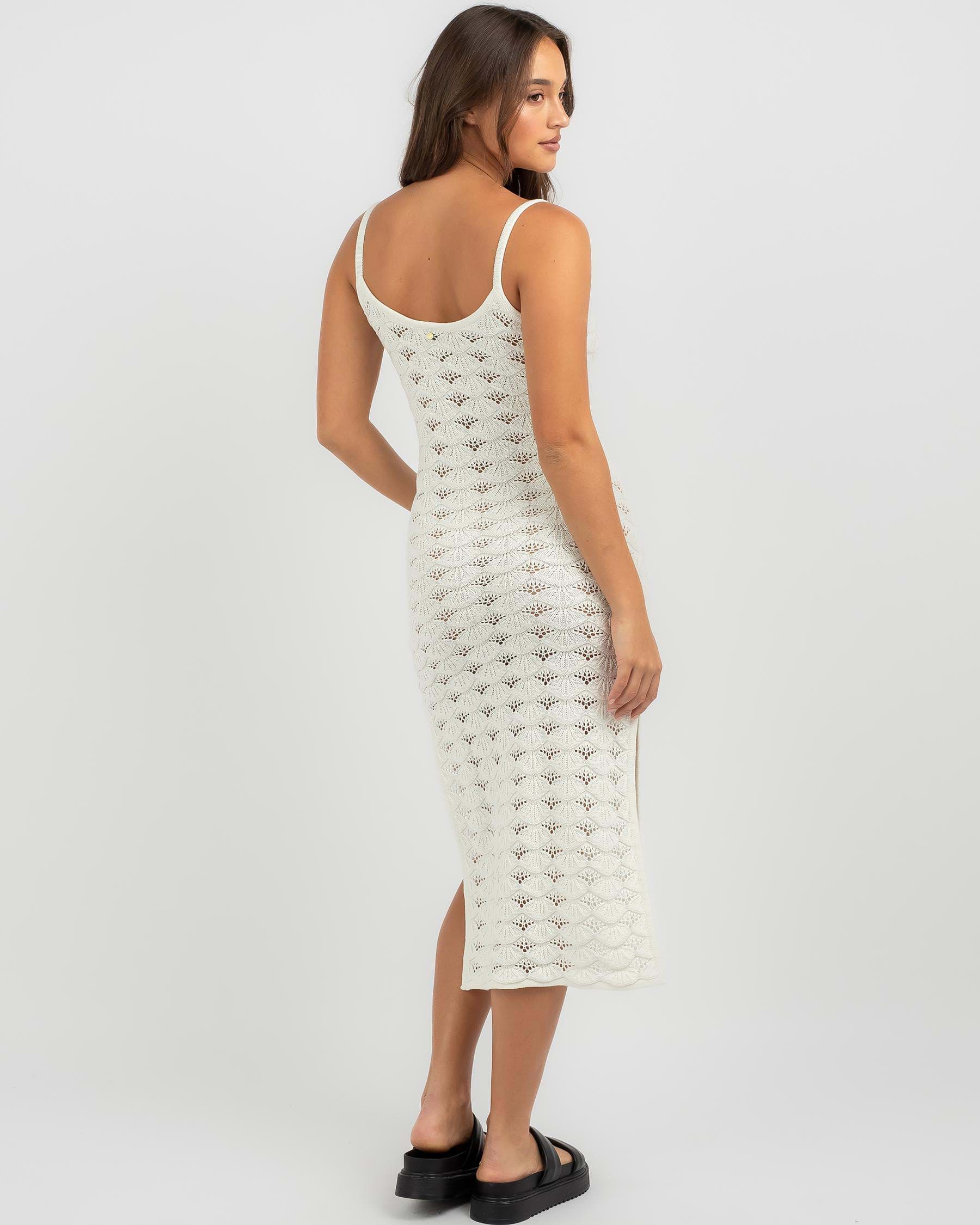 Shop Rhythm Marketta Knit Midi Dress In Cream - Fast Shipping & Easy ...