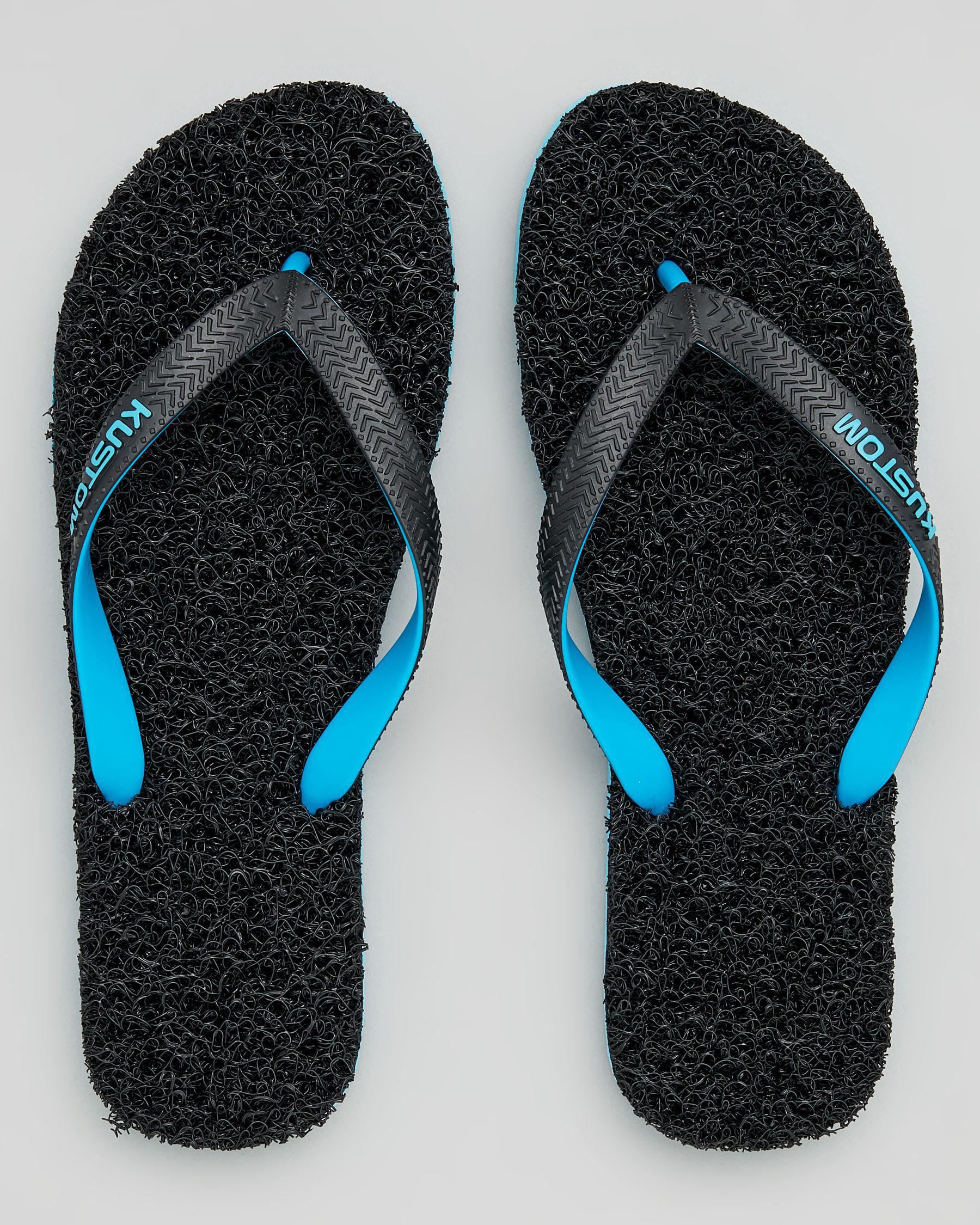 Kustom Noodle Thongs In Black/cyan 