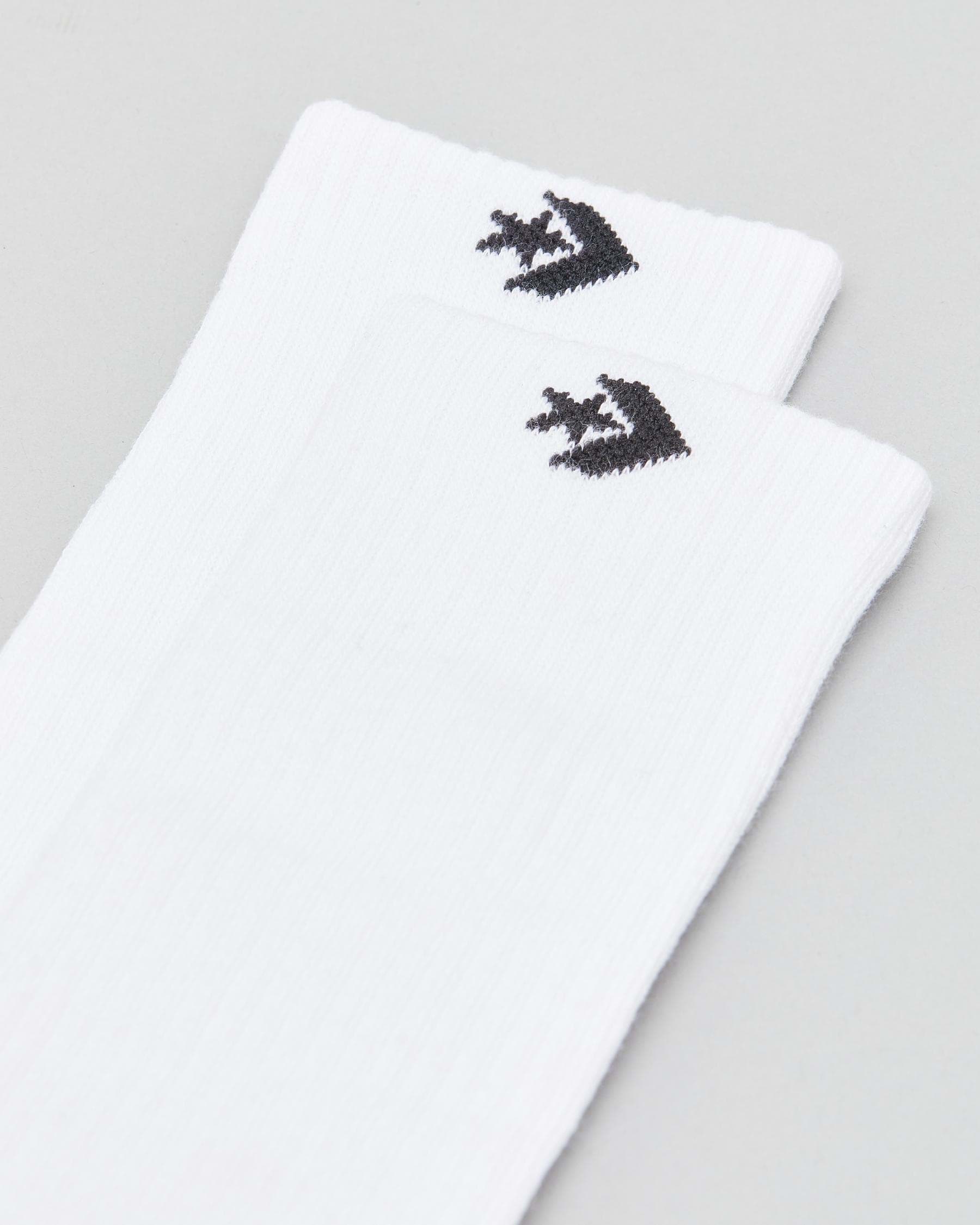 Converse Crew Socks 3 Pack In White - Fast Shipping & Easy Returns ...