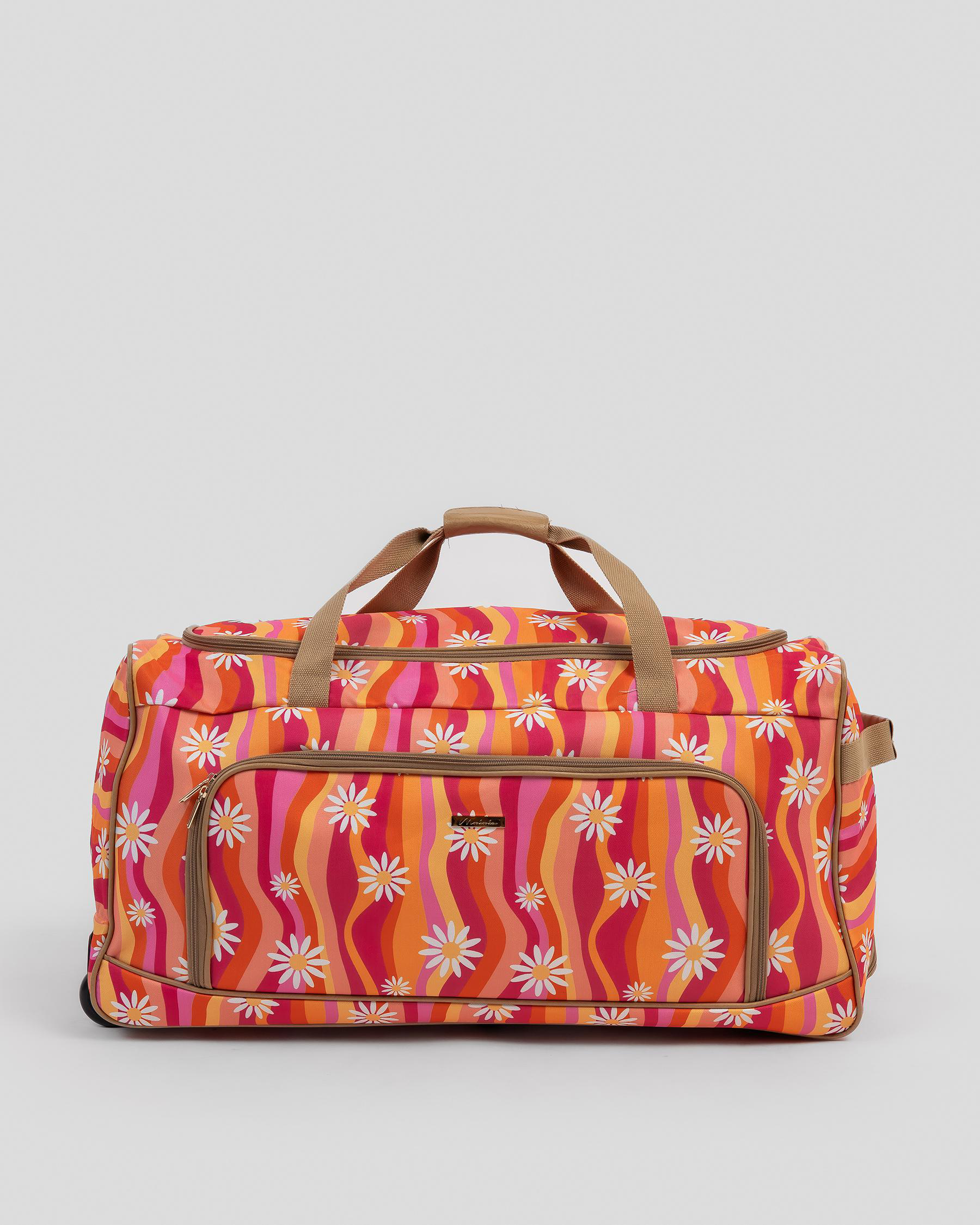 Shop Mooloola Summer Large Wheeled Travel Bag In Pink/orange Fast