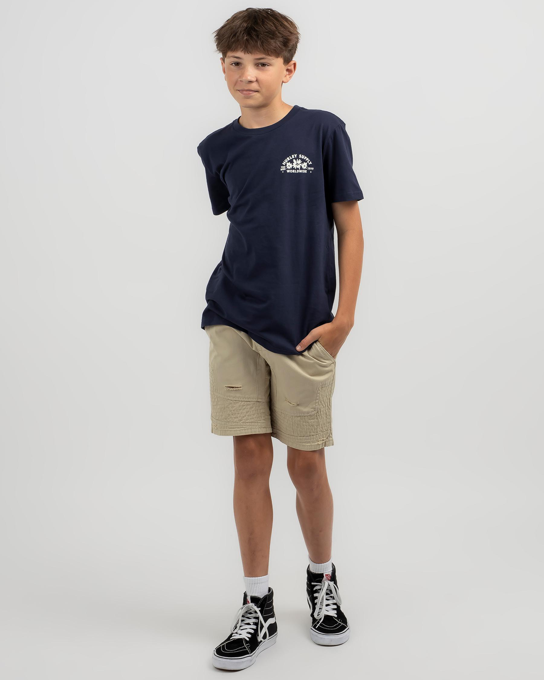 Boys - Hurley Striped T-Shirt - Boy's T-Shirts in Dark Grey Heather