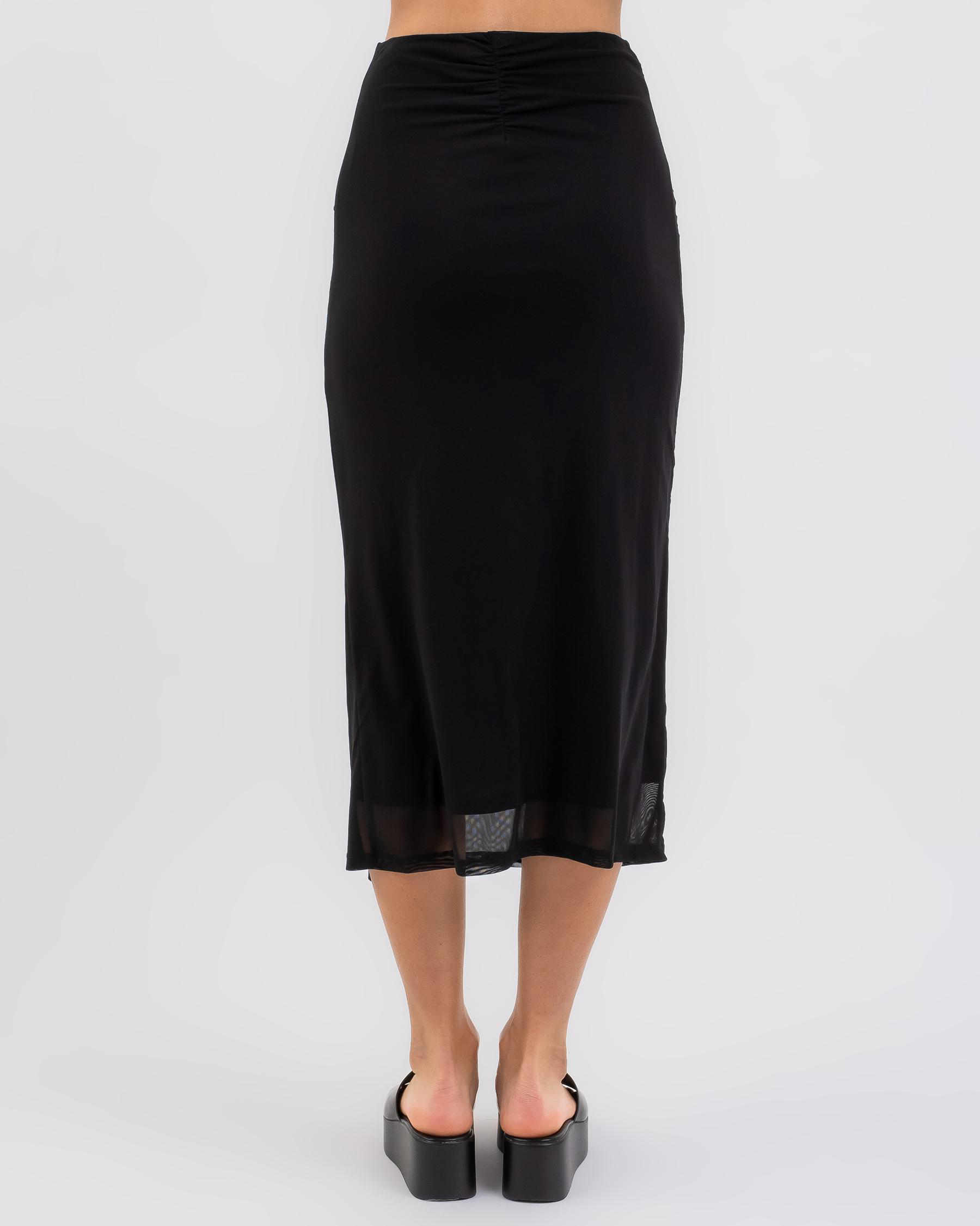 Shop Sunny Girl Sasha Midi Skirt In Black Fast Shipping & Easy