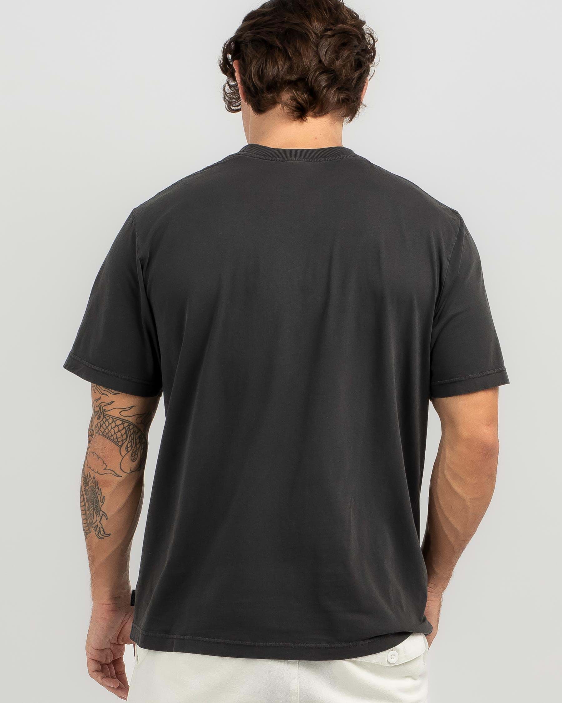 Afends Thrown T-Shirt In Stone Black - Fast Shipping & Easy Returns ...