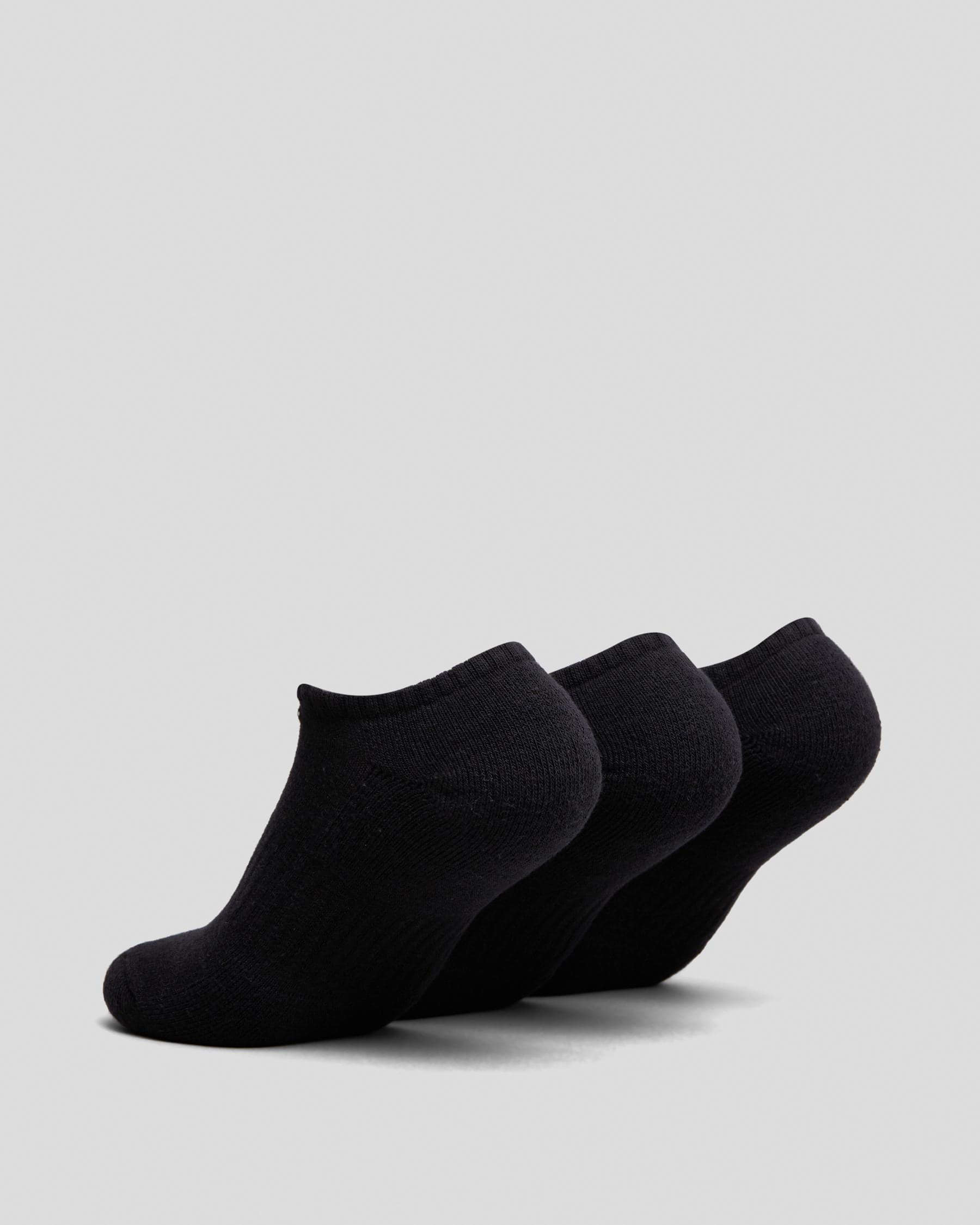 Nike Womens Everyday Cushioned No Show Socks 3 Pack In Black - Fast ...