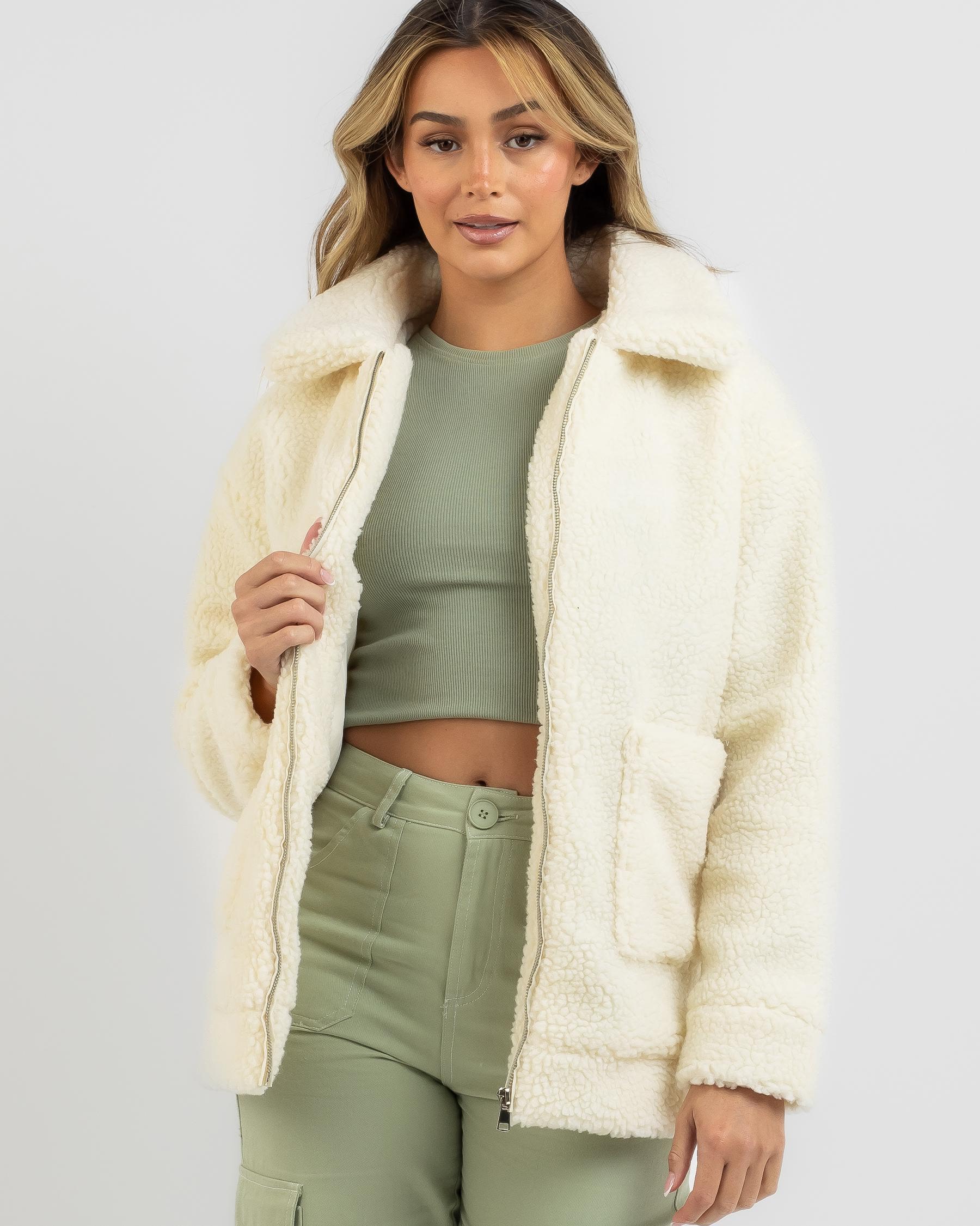 Shop Ava And Ever Teddy Jacket In Alabaster - Fast Shipping & Easy ...