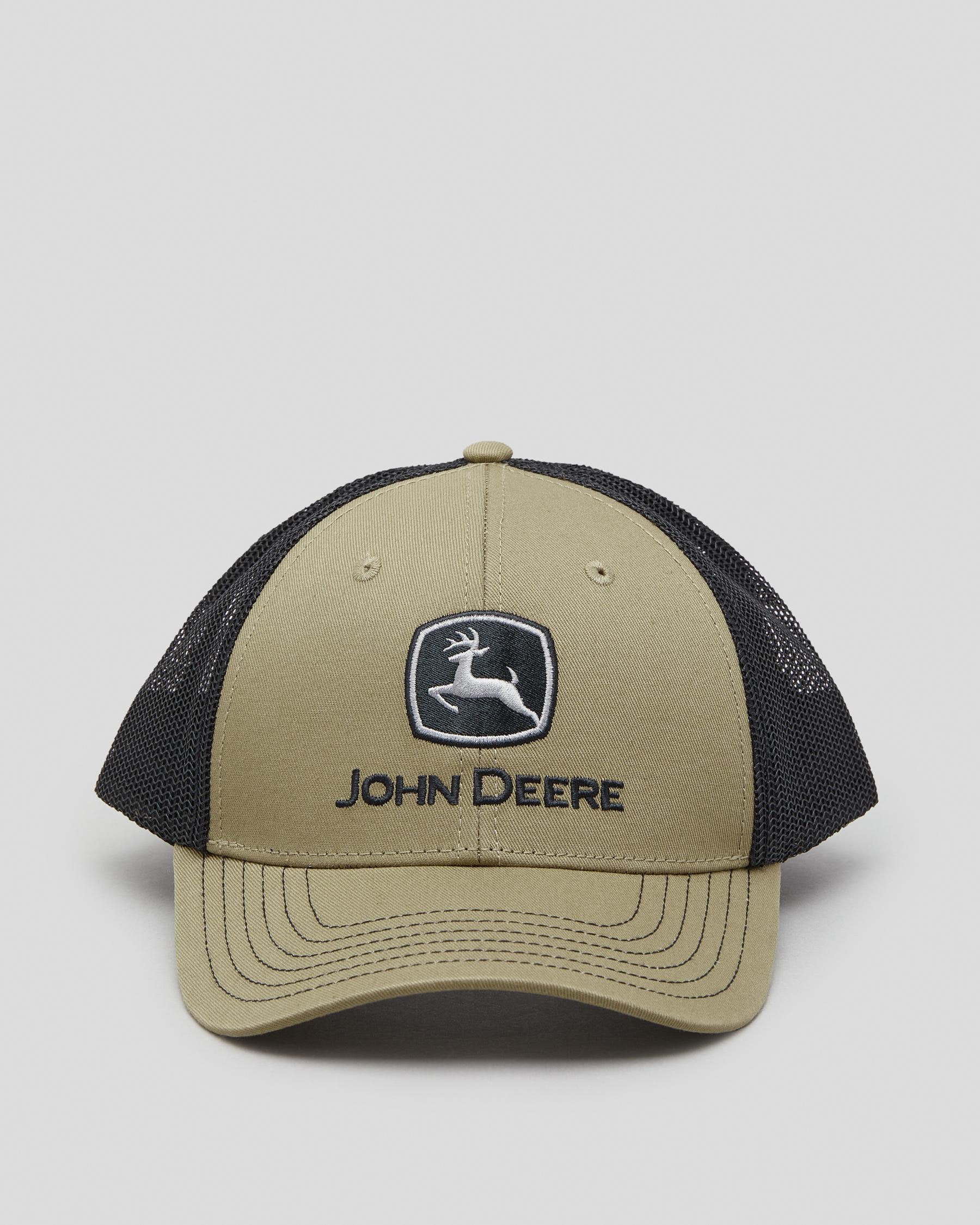 John Deere Men's Twill/trucker Mesh Cap in Green