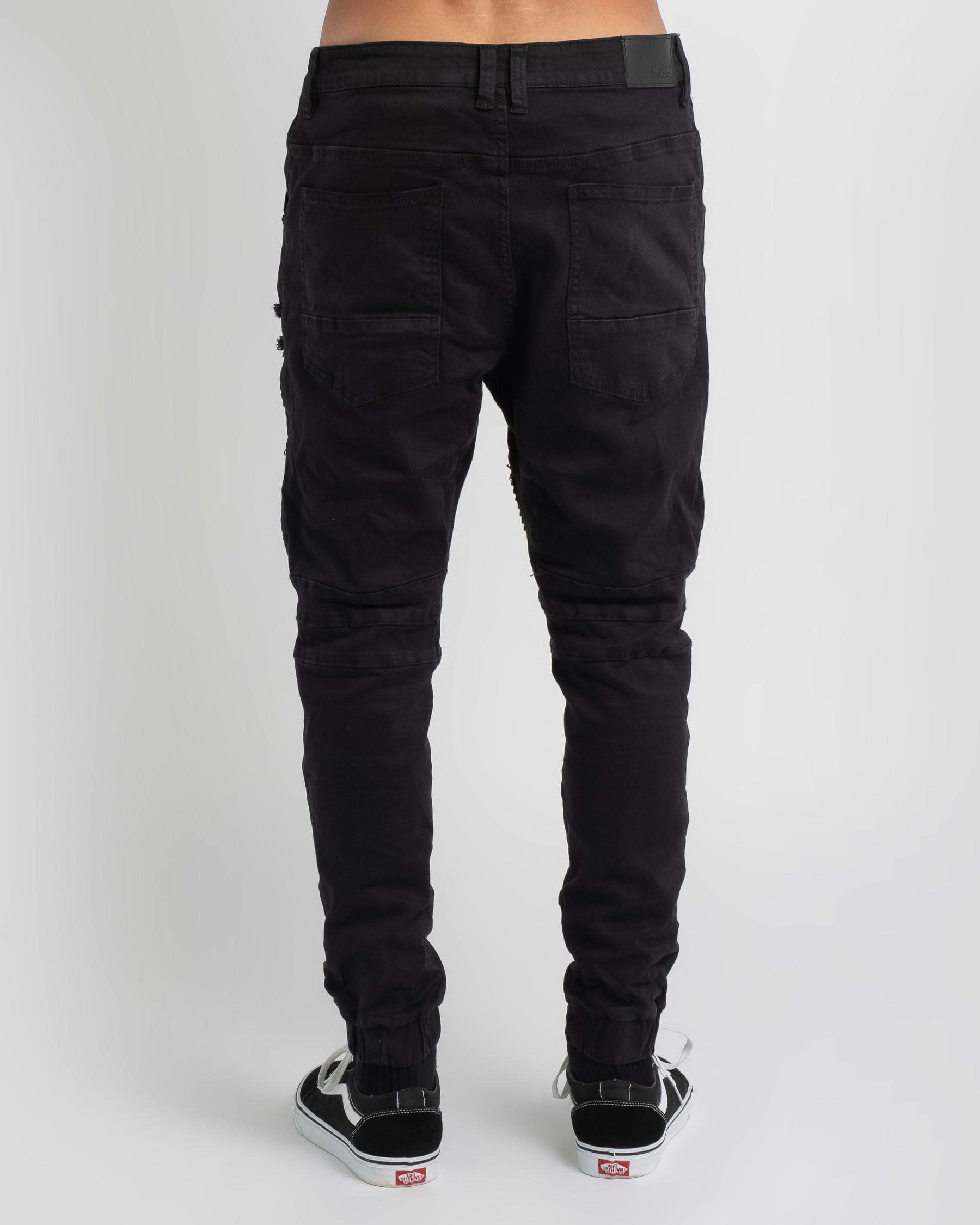 Shop Silent Theory Outlaw Cuffed Pants In Wrecked Black - Fast Shipping ...
