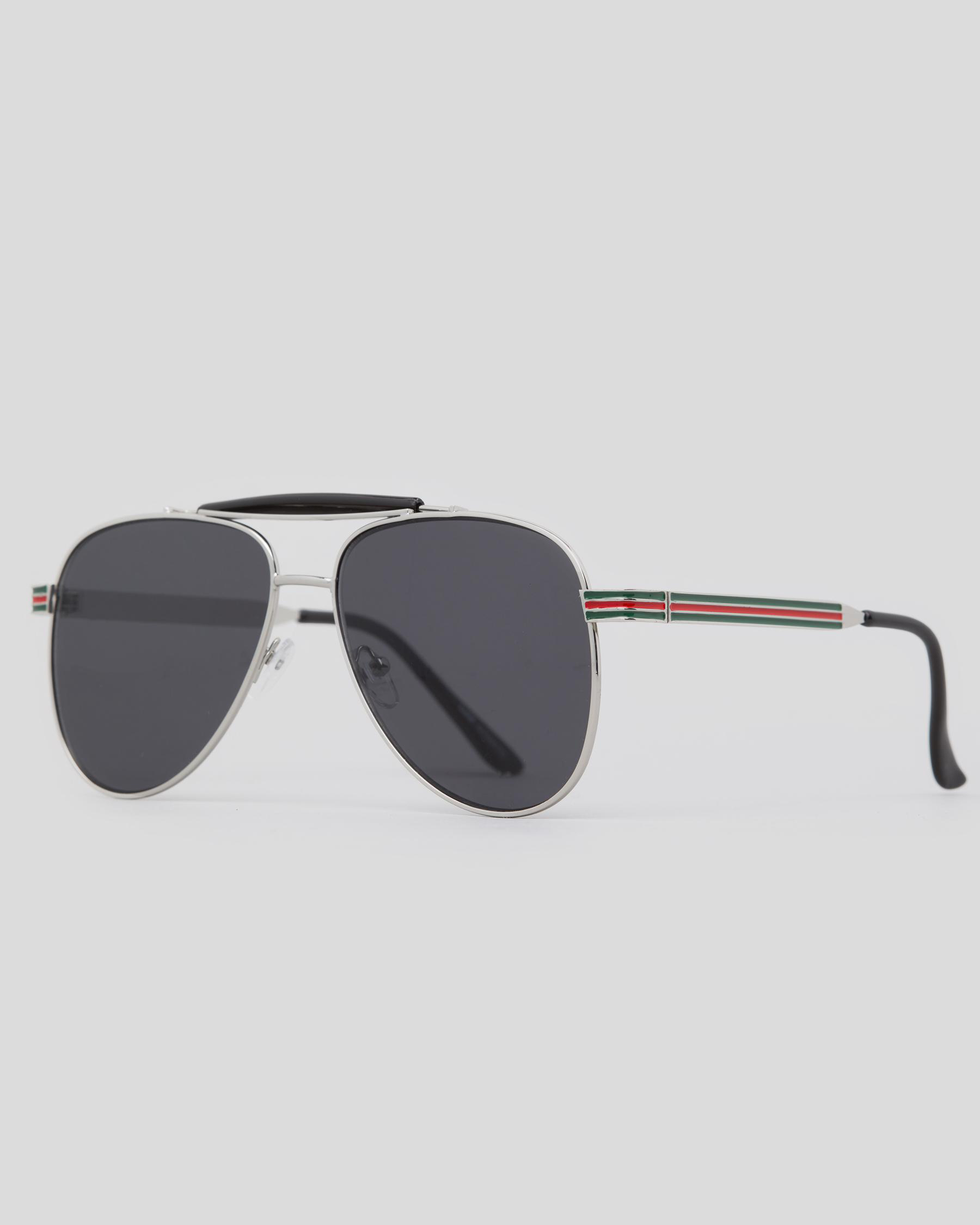 Shop Lucid Florence Sunglasses In Silver/green/red Fast Shipping
