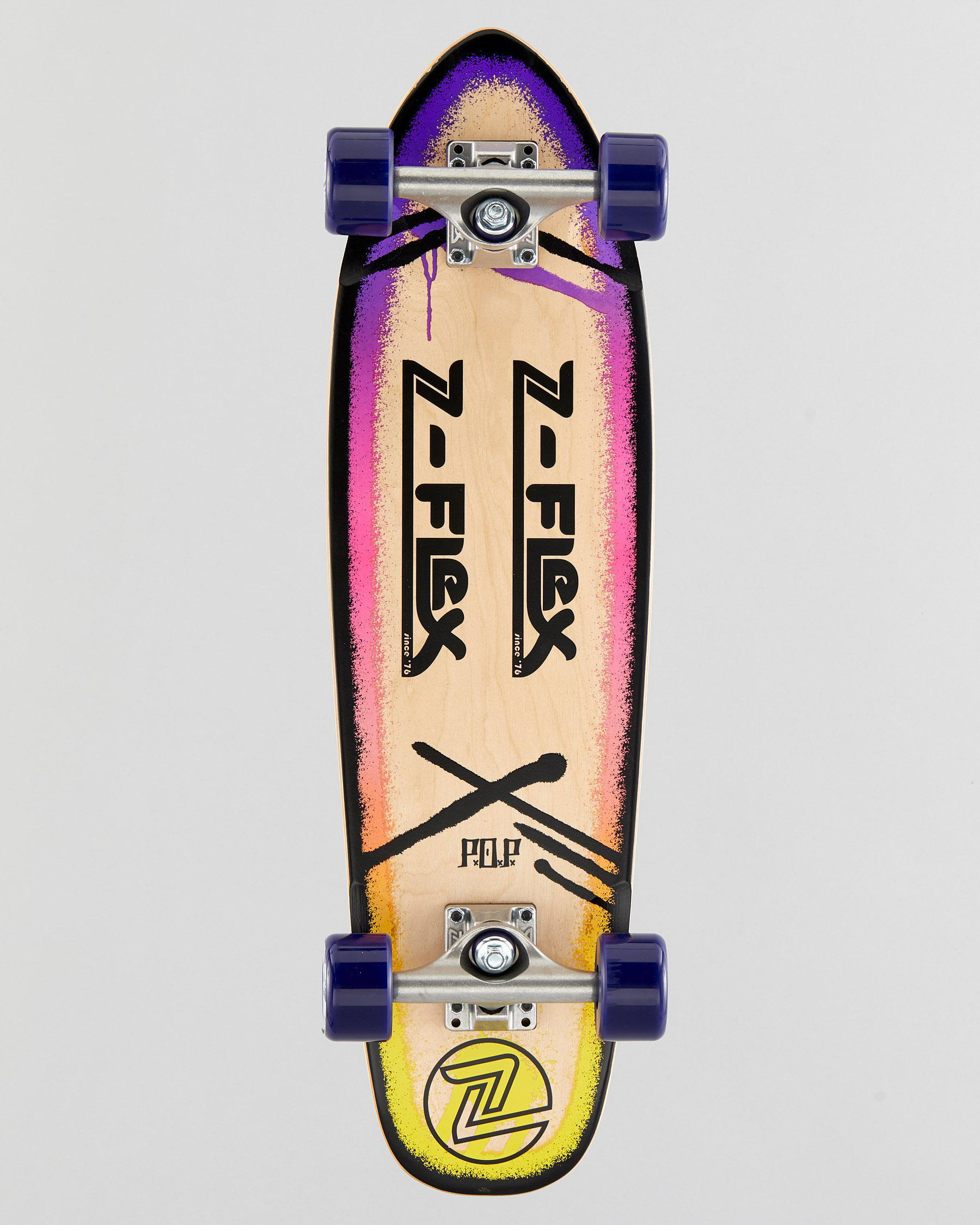 Zflex Pop Purp Fade 27" Cruiser Skateboard In Purple Fast Shipping