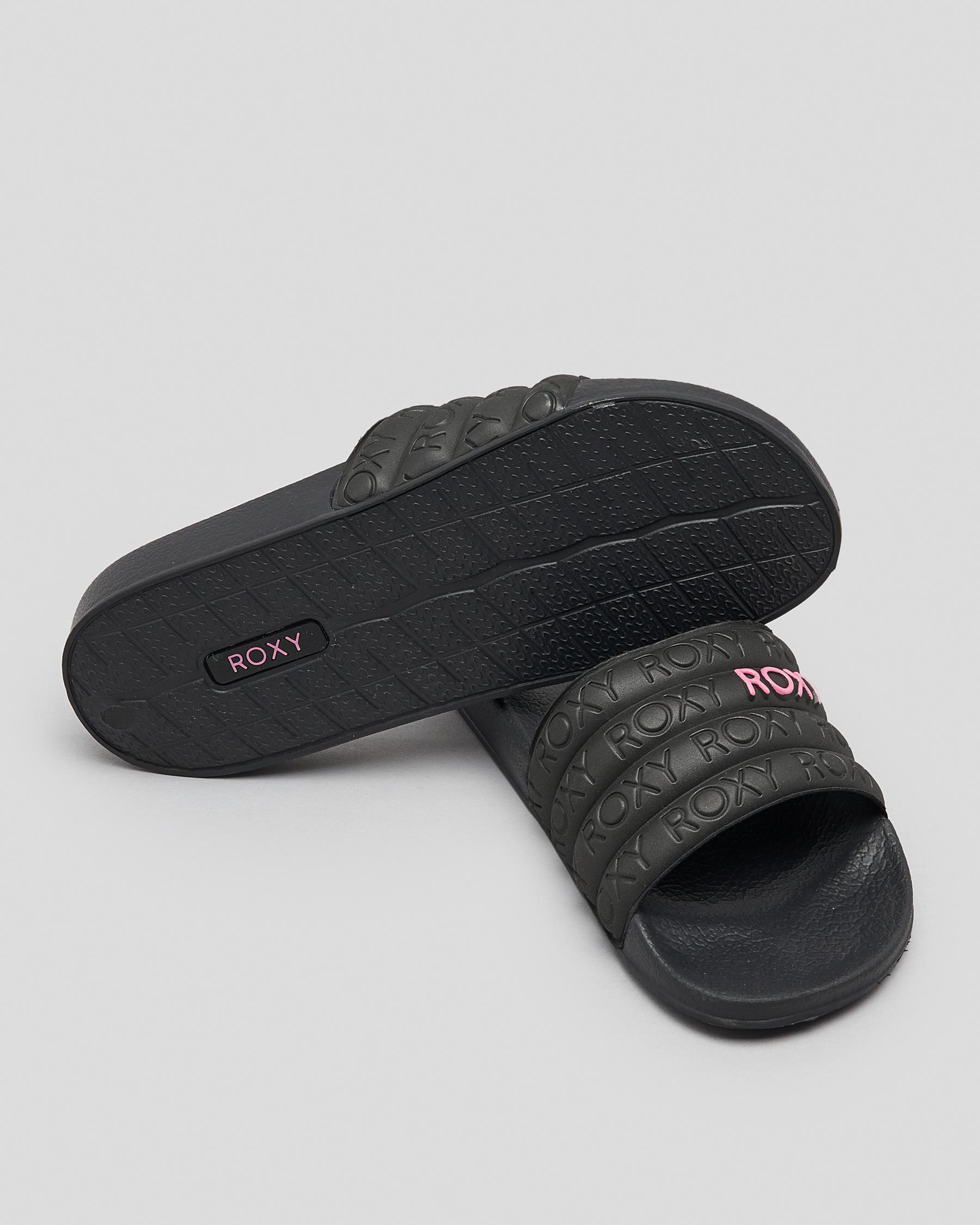 Roxy Womens Roxy Slippy Slide Sandals In Pink - FREE* Shipping & Easy