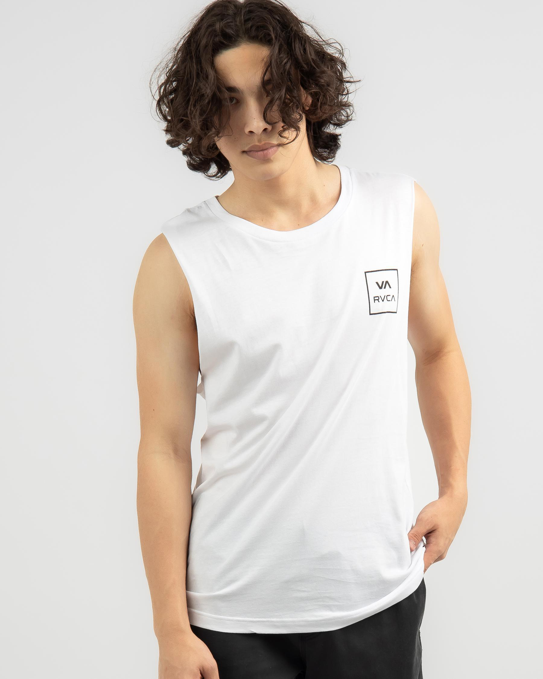 Shop RVCA VA All The Ways Muscle Tank In White Fast Shipping & Easy