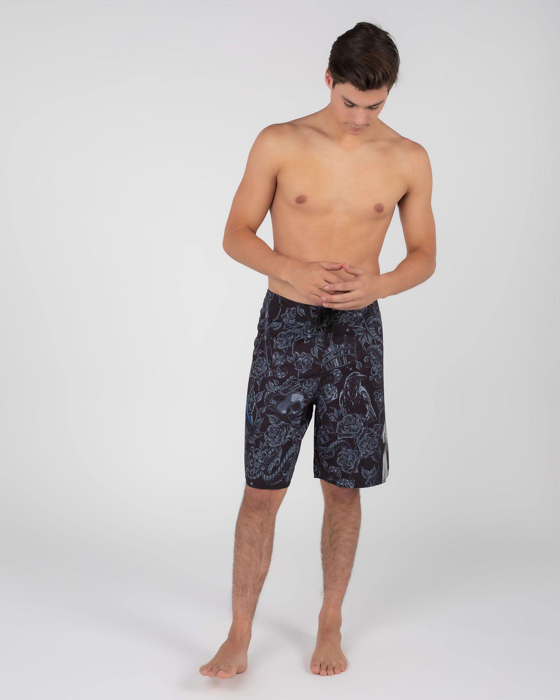 Shop Dexter Fortress Board Shorts In Black - Fast Shipping & Easy ...