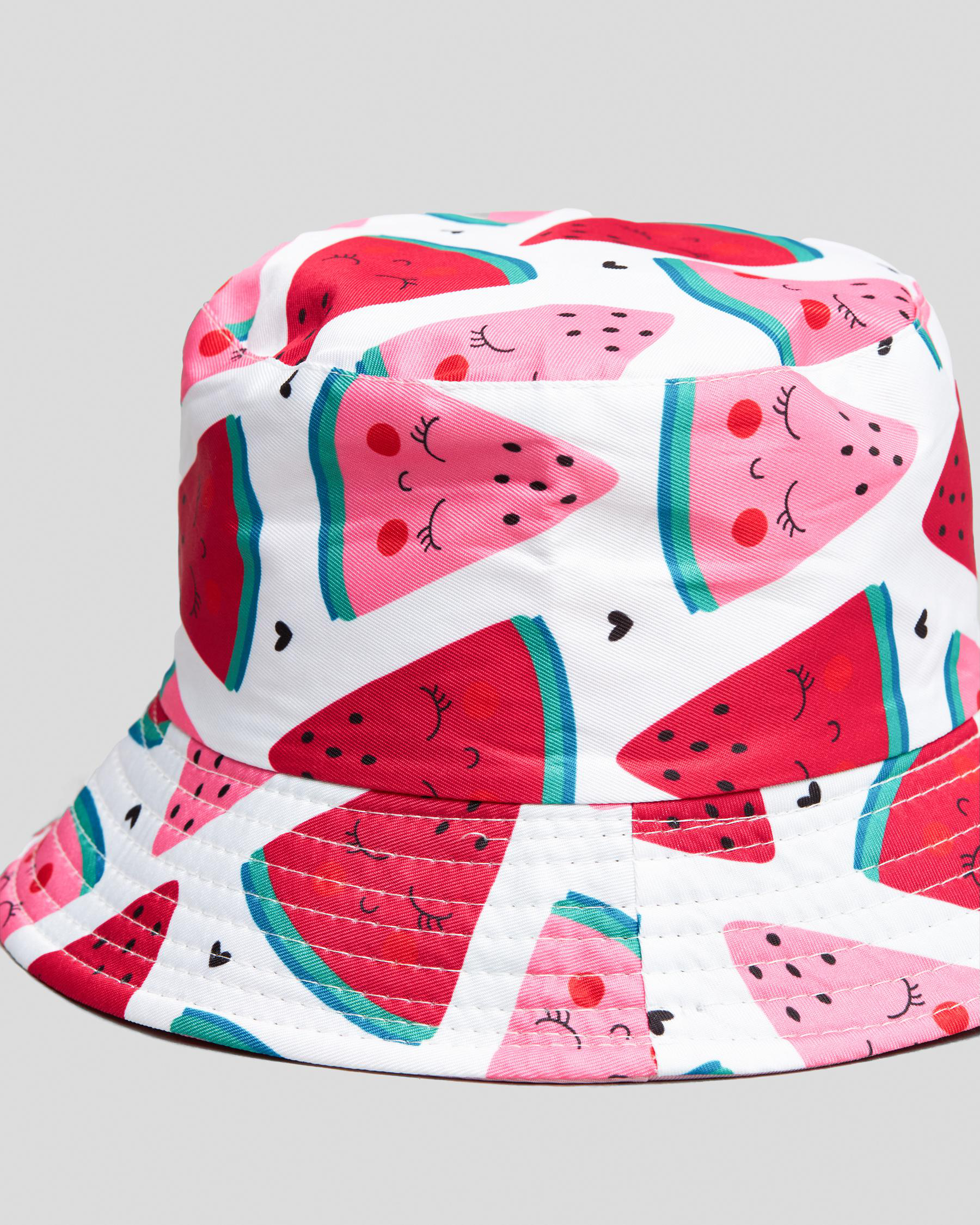 Mooloola Toddlers' Watermelon Reversible Bucket Hat In Pink FREE