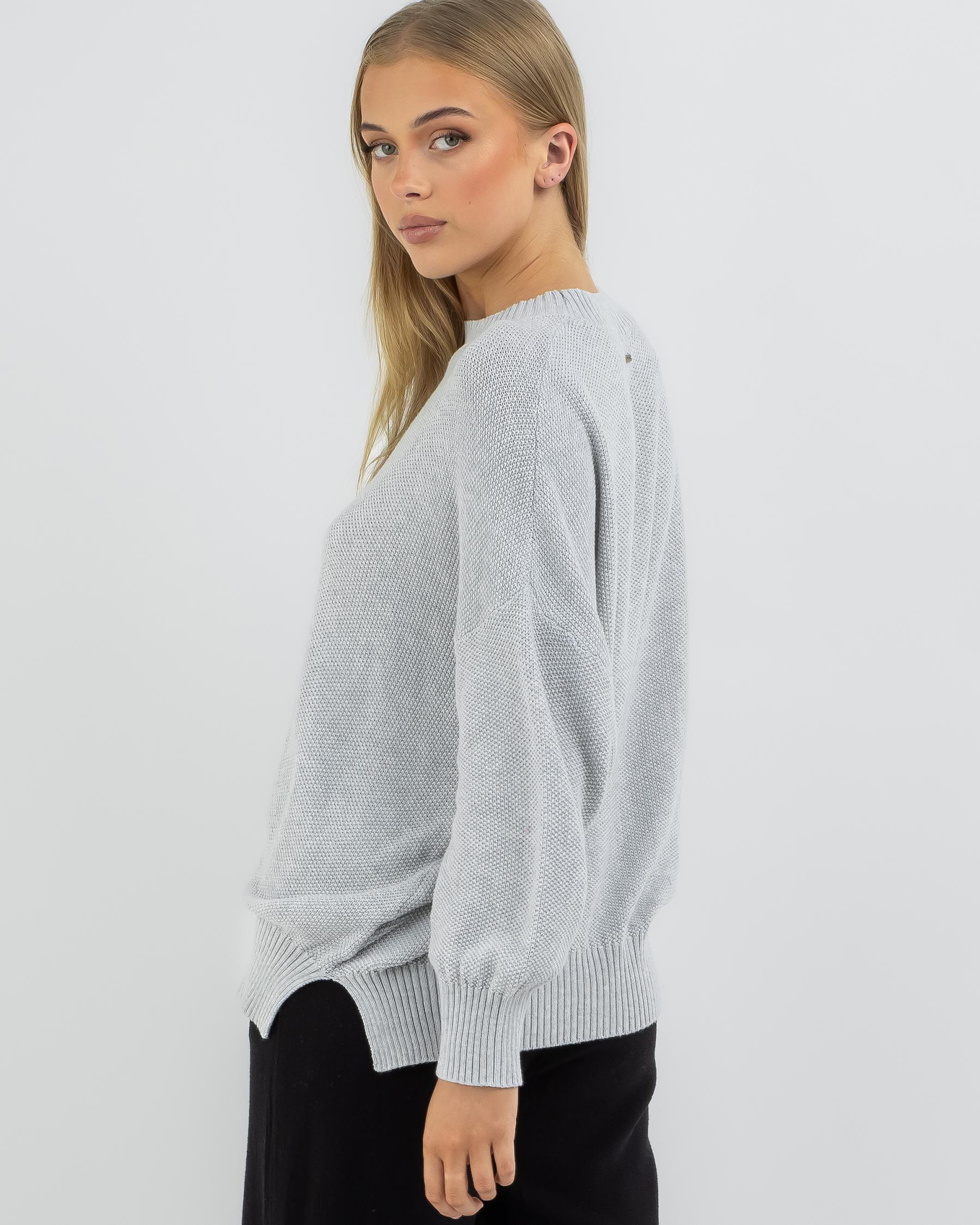 Rip Curl Wander Knit Jumper In Light Grey Heather FREE* Shipping