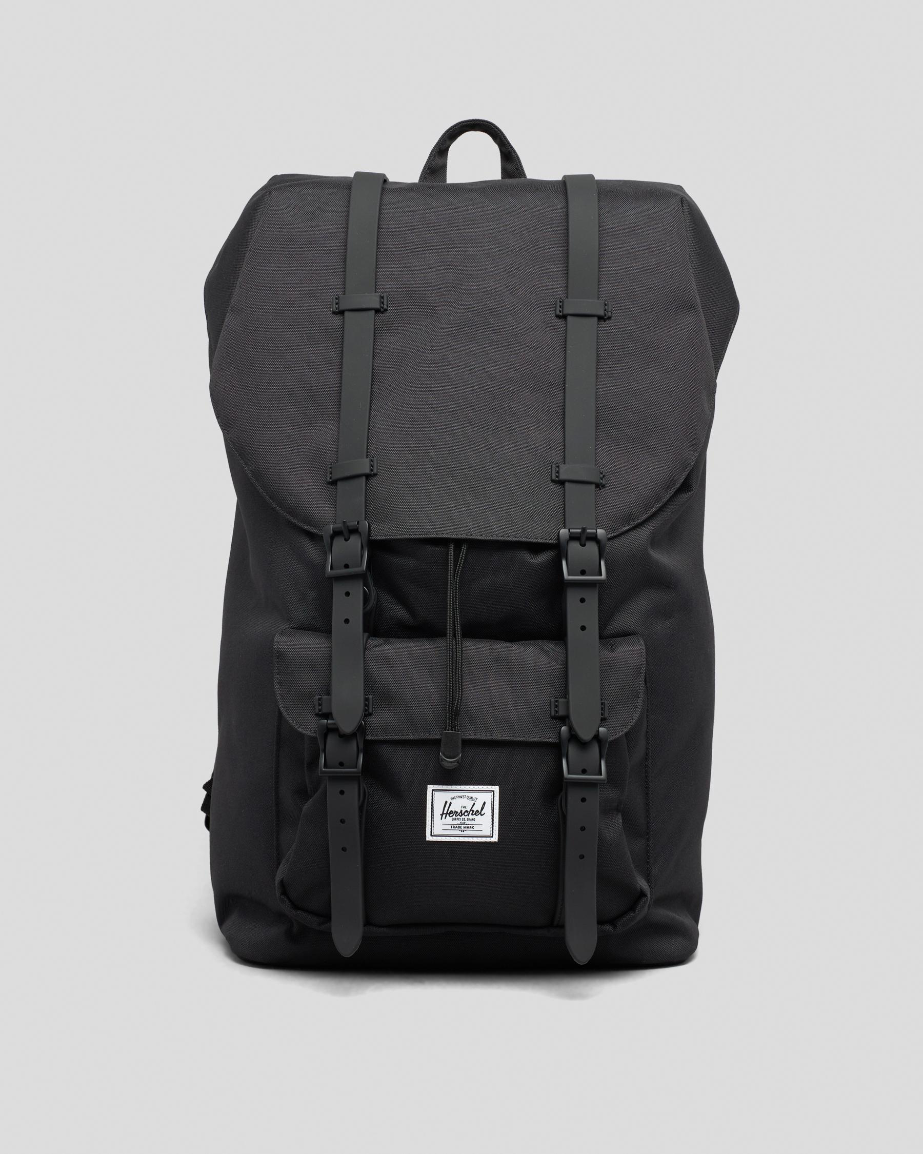 Herschel Little America Backpack In Black/black Rubber - Fast Shipping ...