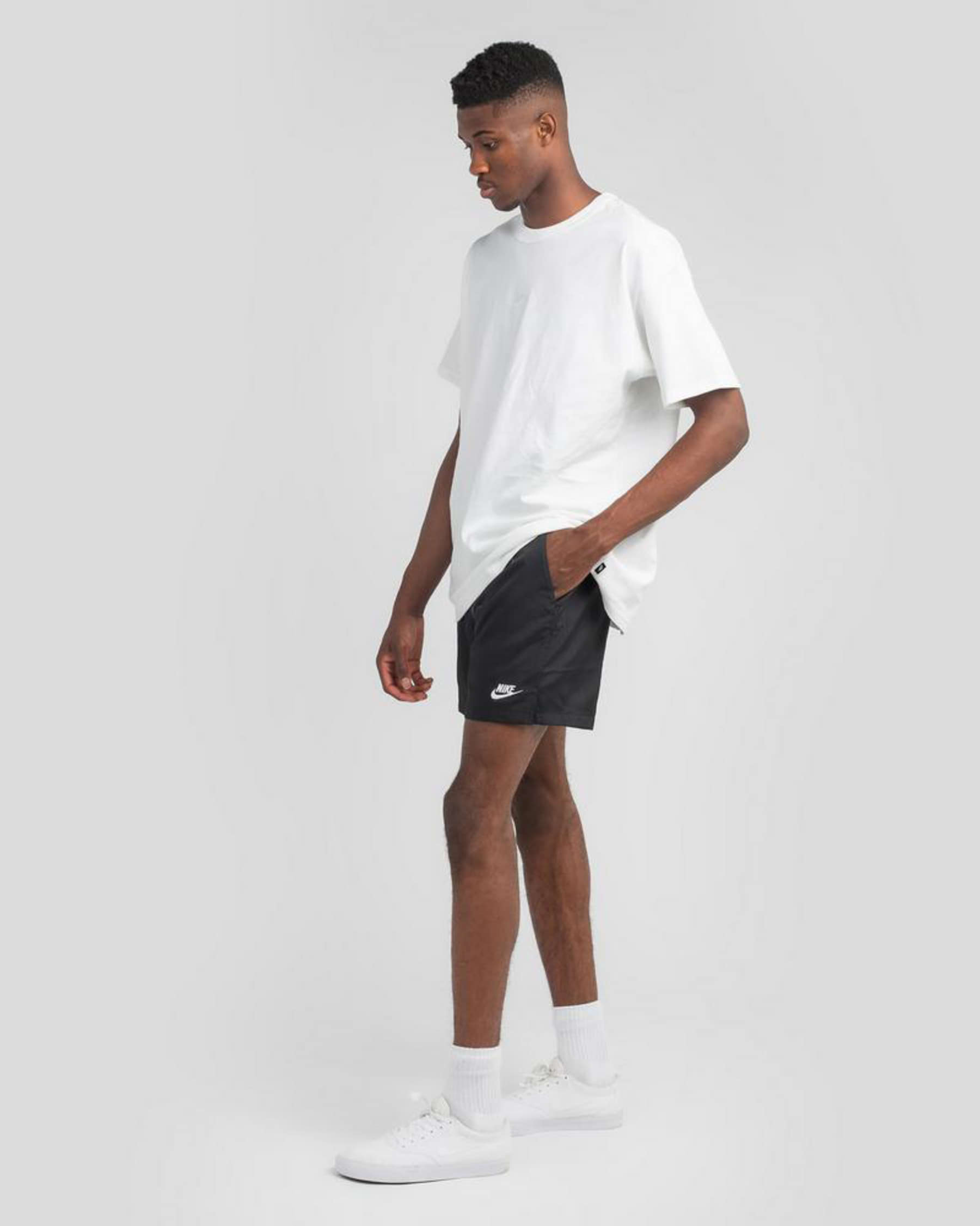 Nike Sportswear Elastic Shorts In Black/white - Fast Shipping & Easy ...
