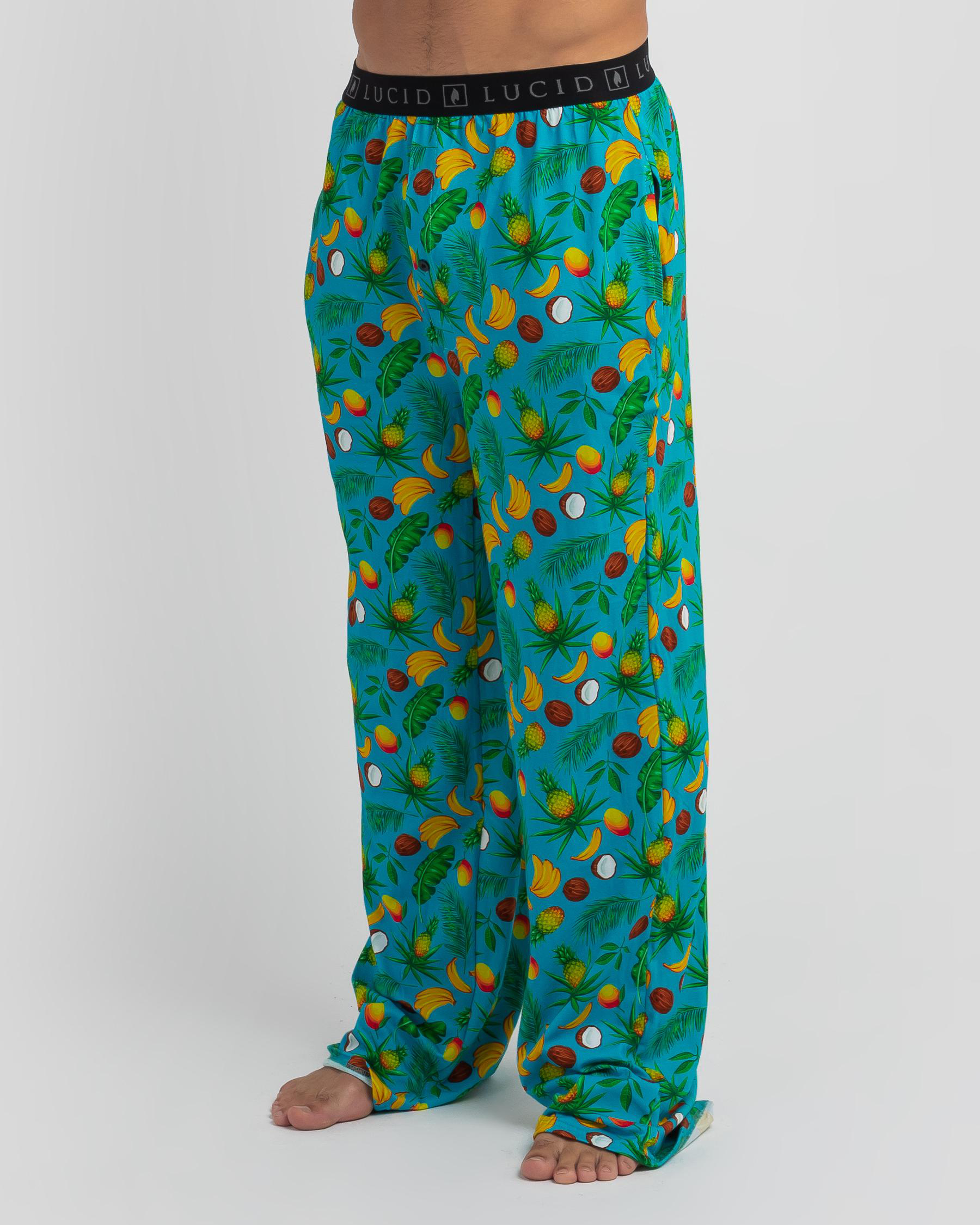 Shop Lucid Tropical Zone Pyjama Pants In Cyan - Fast Shipping & Easy ...