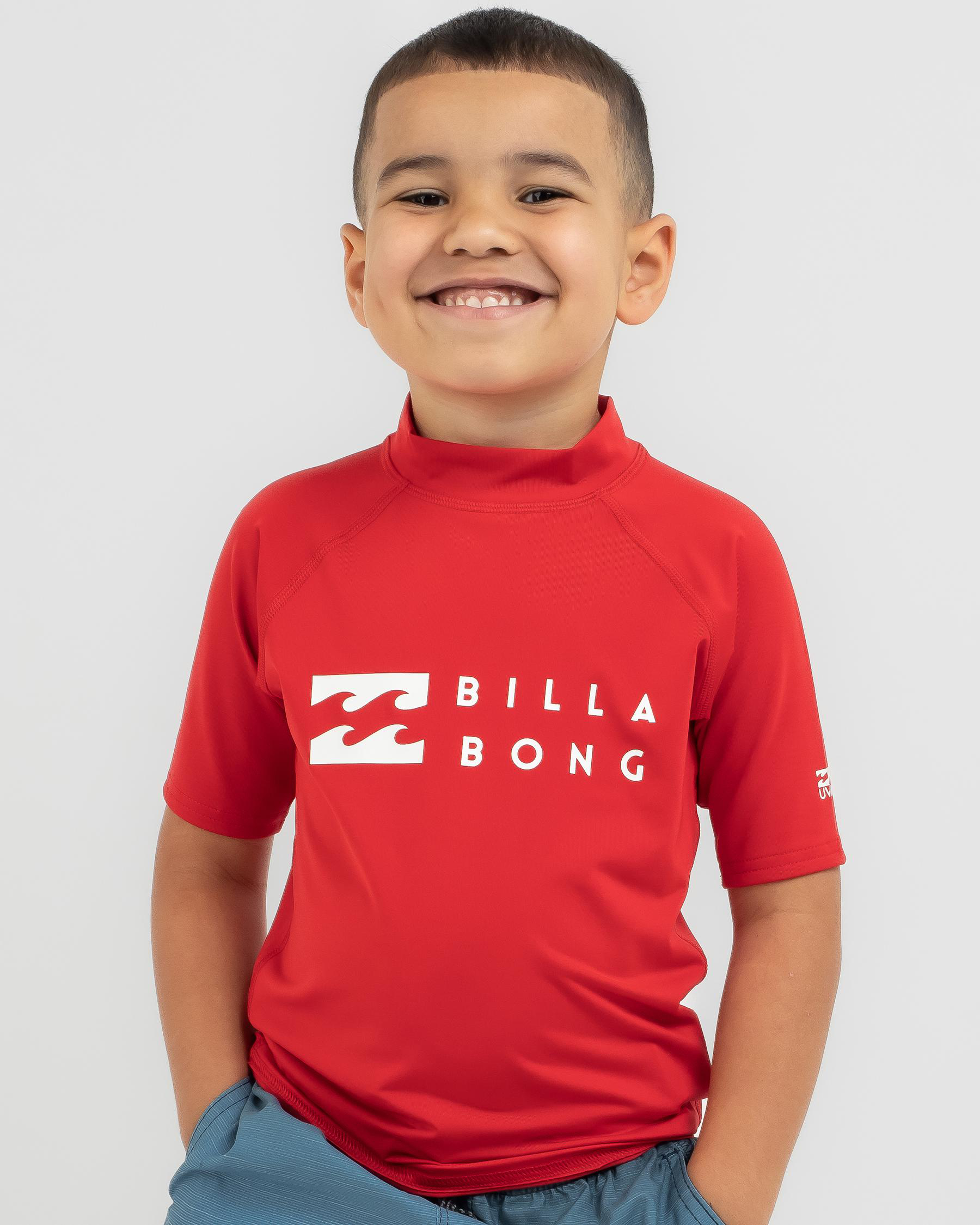 Billabong Toddlers' Union Short Sleeve Rash Vest In Red City Beach New Zealand