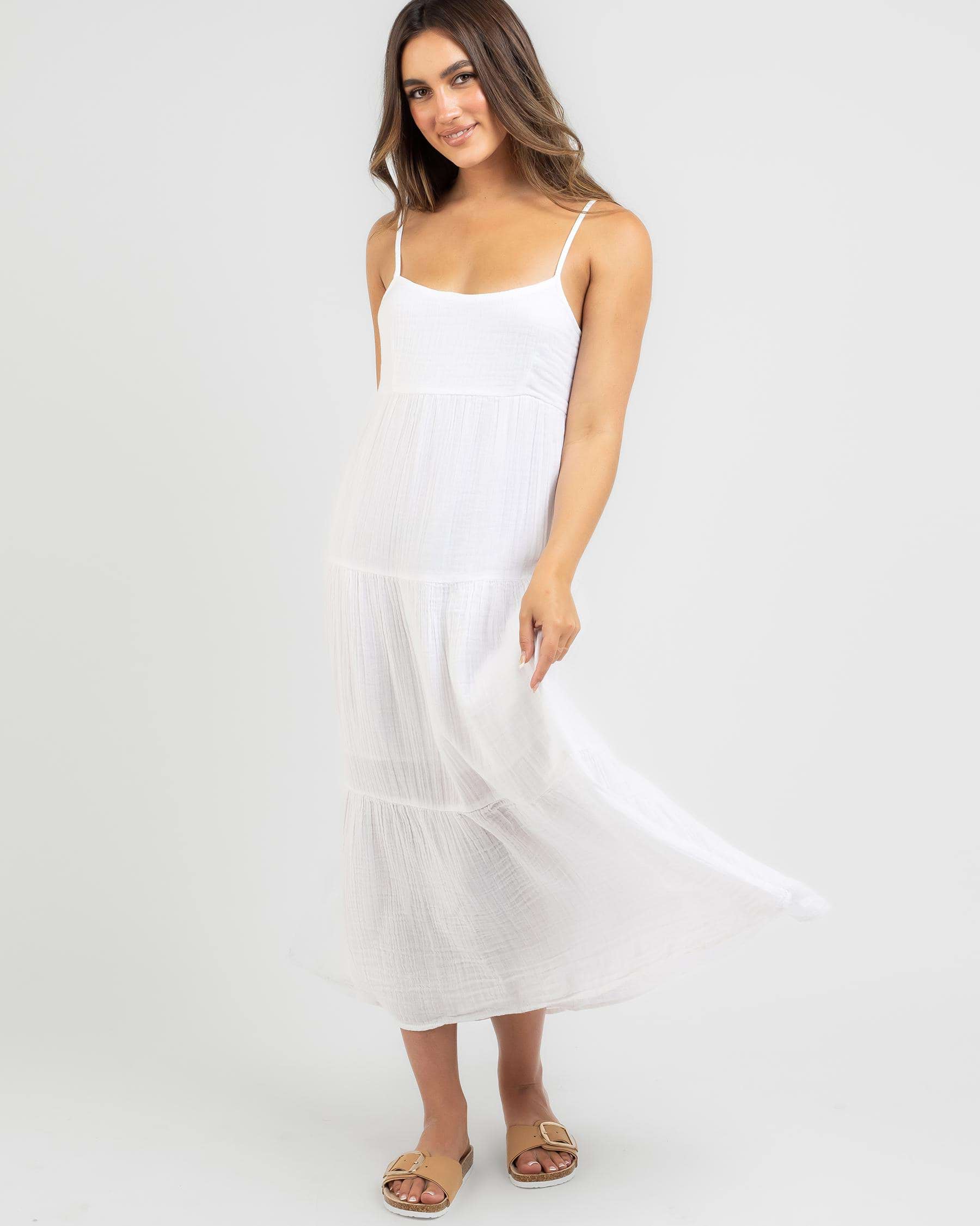 Shop Rip Curl Premium Surf Midi Dress In White - Fast Shipping & Easy ...