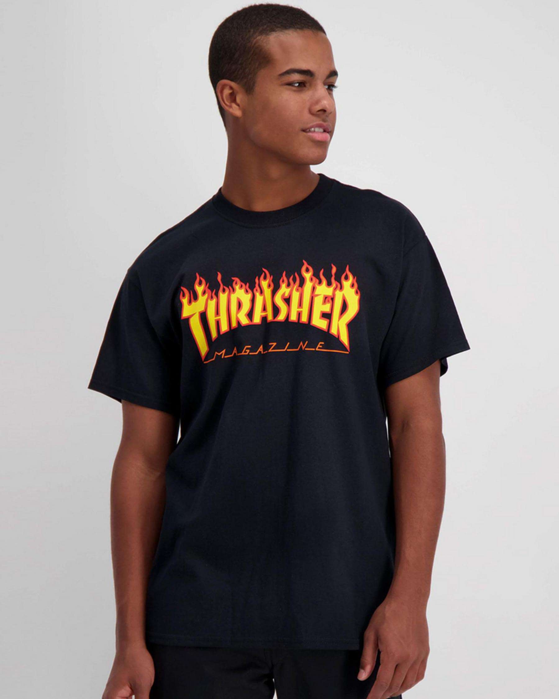 Thrasher Flame Logo T-Shirt In Black | City Beach Australia