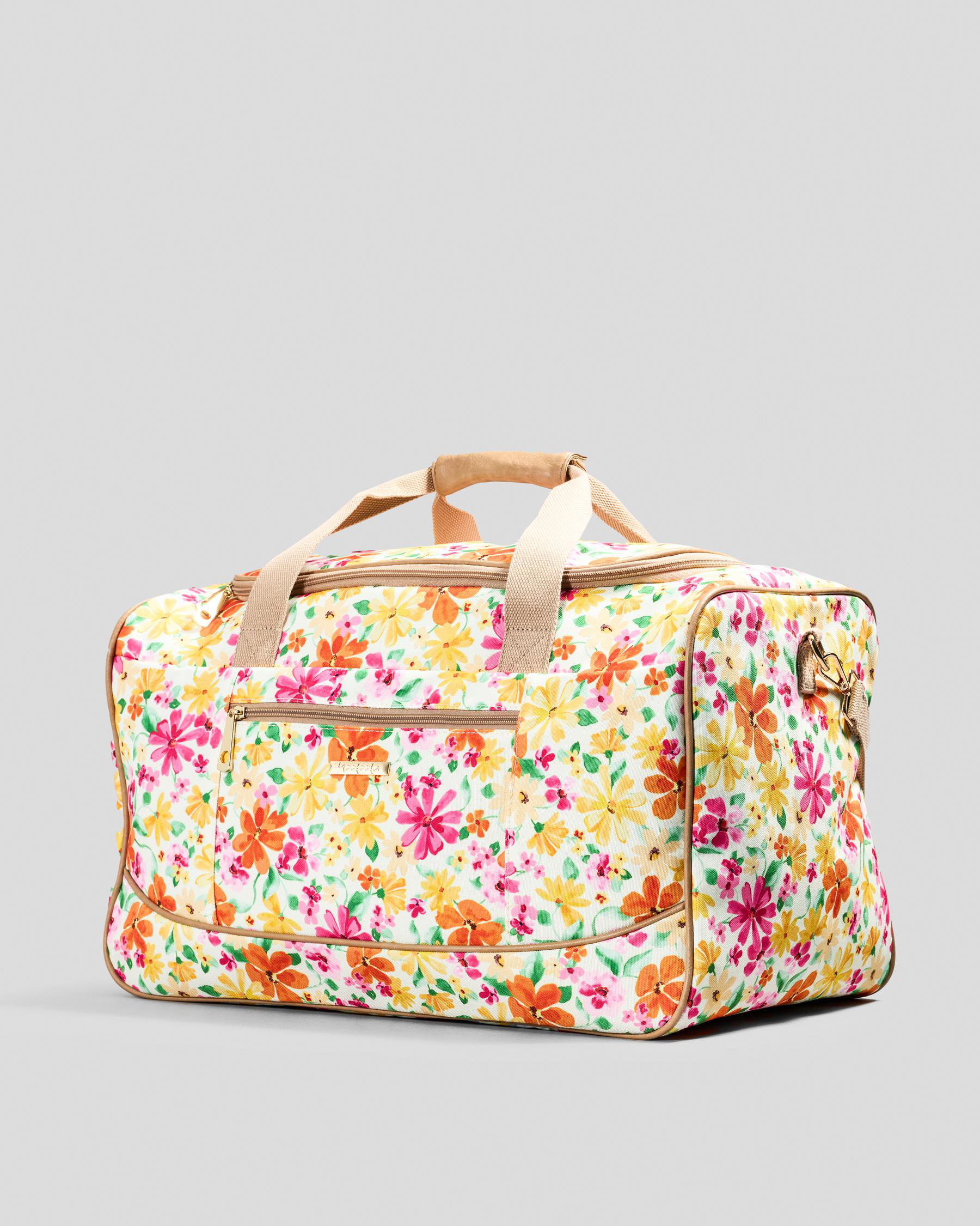 Shop Mooloola Margaux Overnight Bag In Pink/yellow/orange Fast