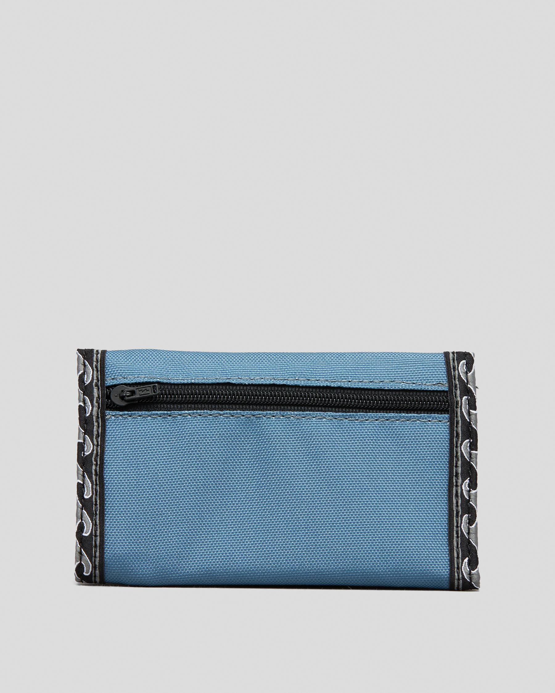 Shop Billabong Traditional Trifold Wallet In Blue Lagoon Fast