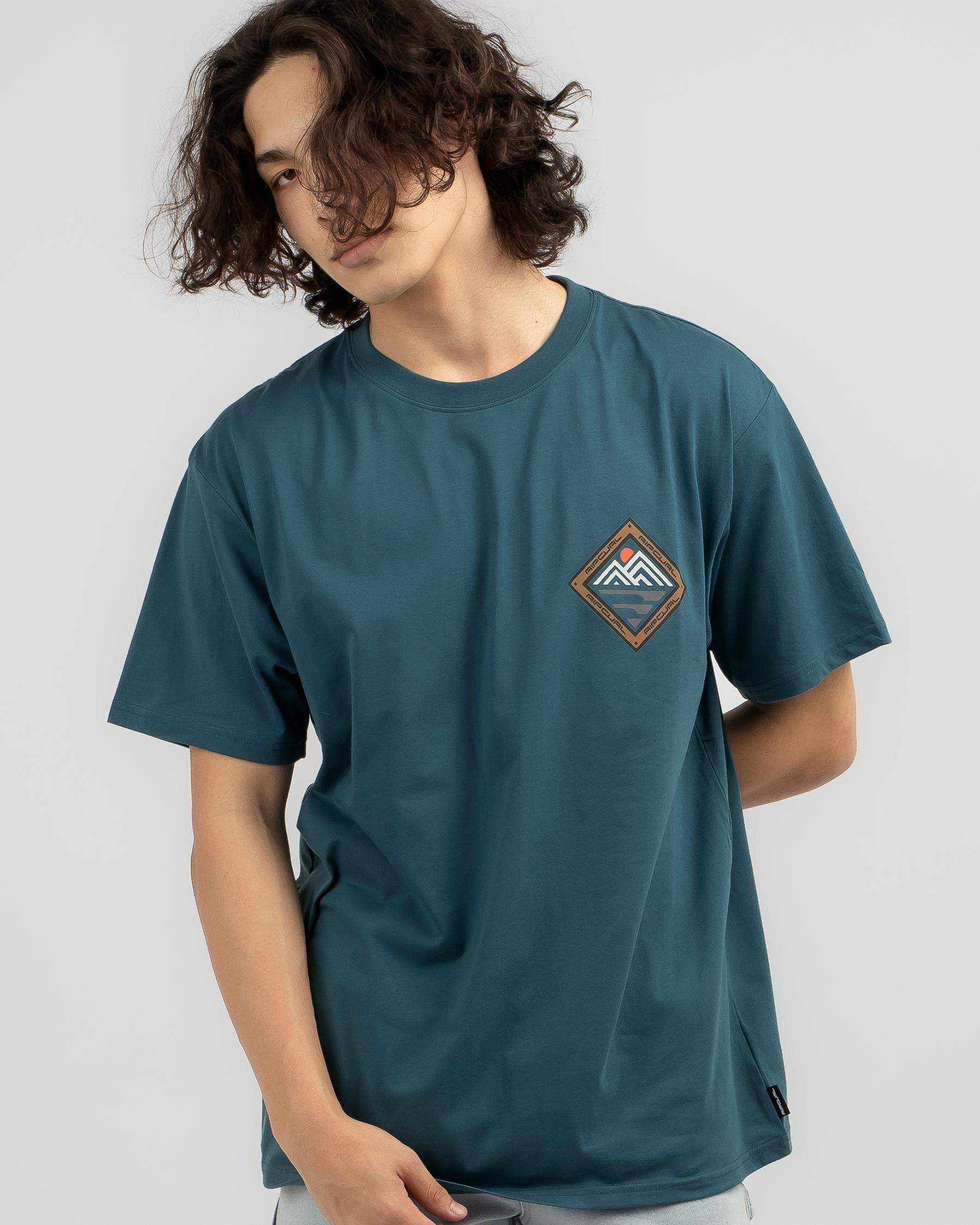 Rip Curl Vaporcool Journeys Peak T-Shirt In Blue Green - Fast Shipping ...