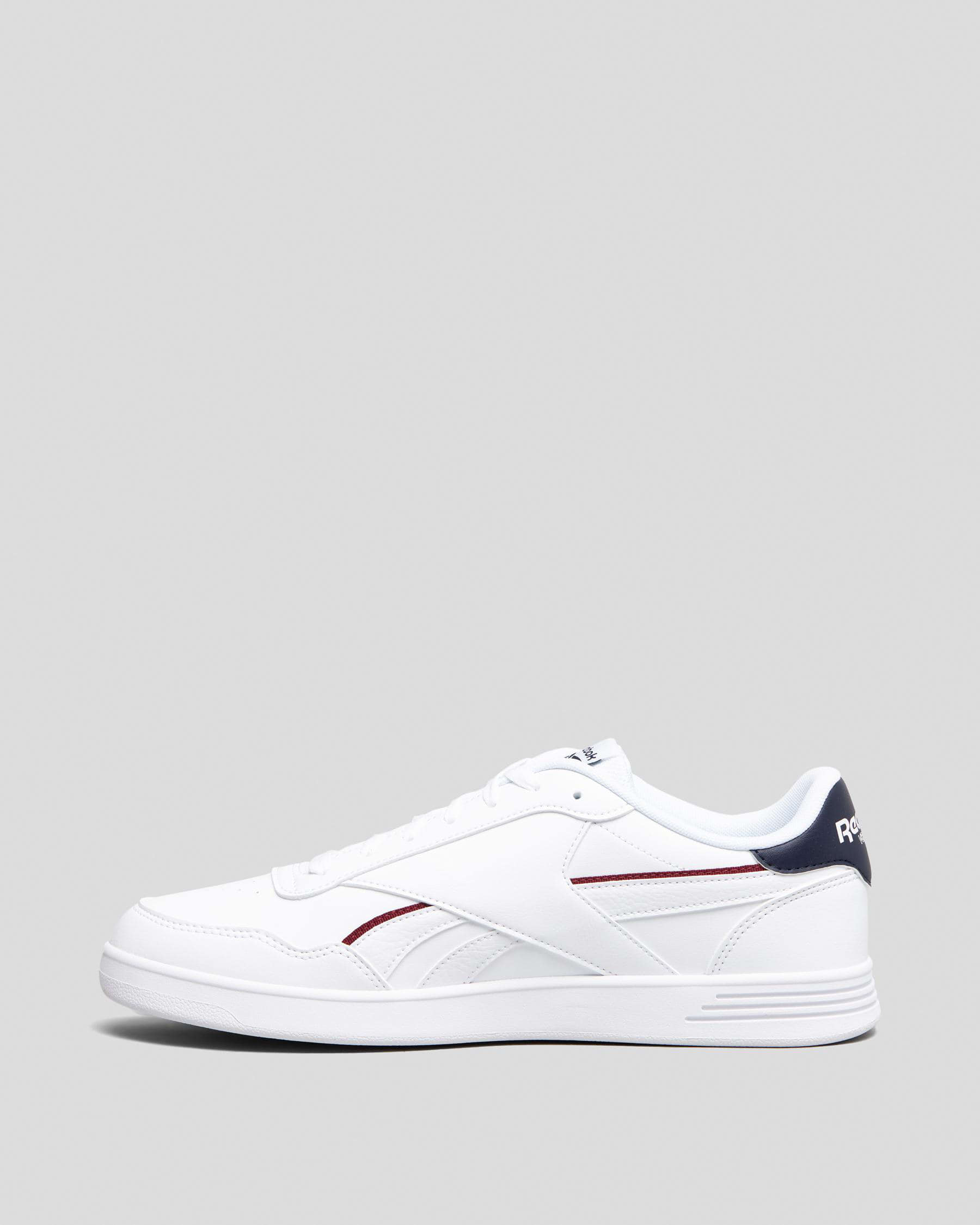 Shop Reebok Court Advance Vegan Shoes In Ftwr White/vector Navy/classic ...