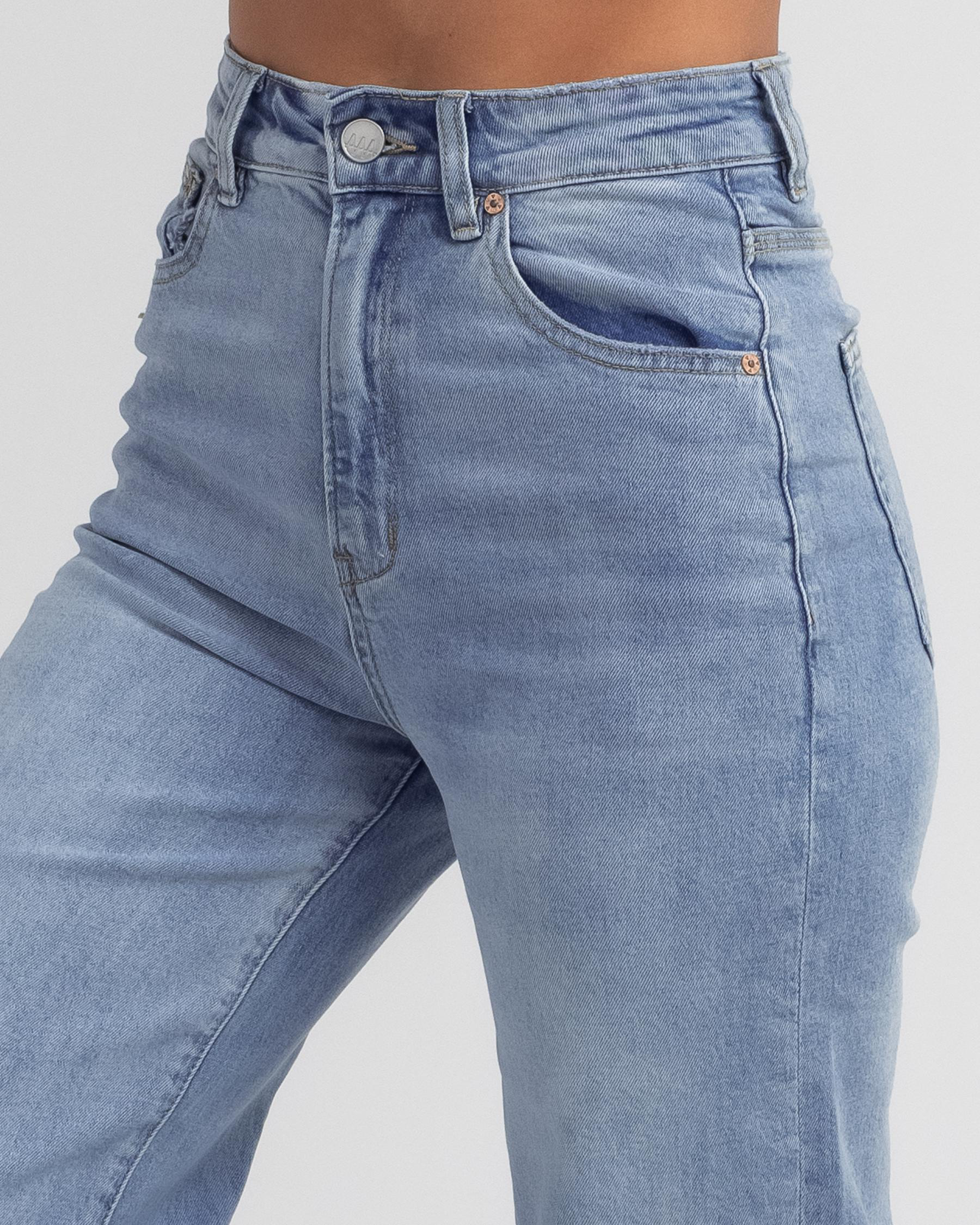 Shop Ziggy Denim Hi Mum Wide Leg Jeans In Forever Blue Fast Shipping