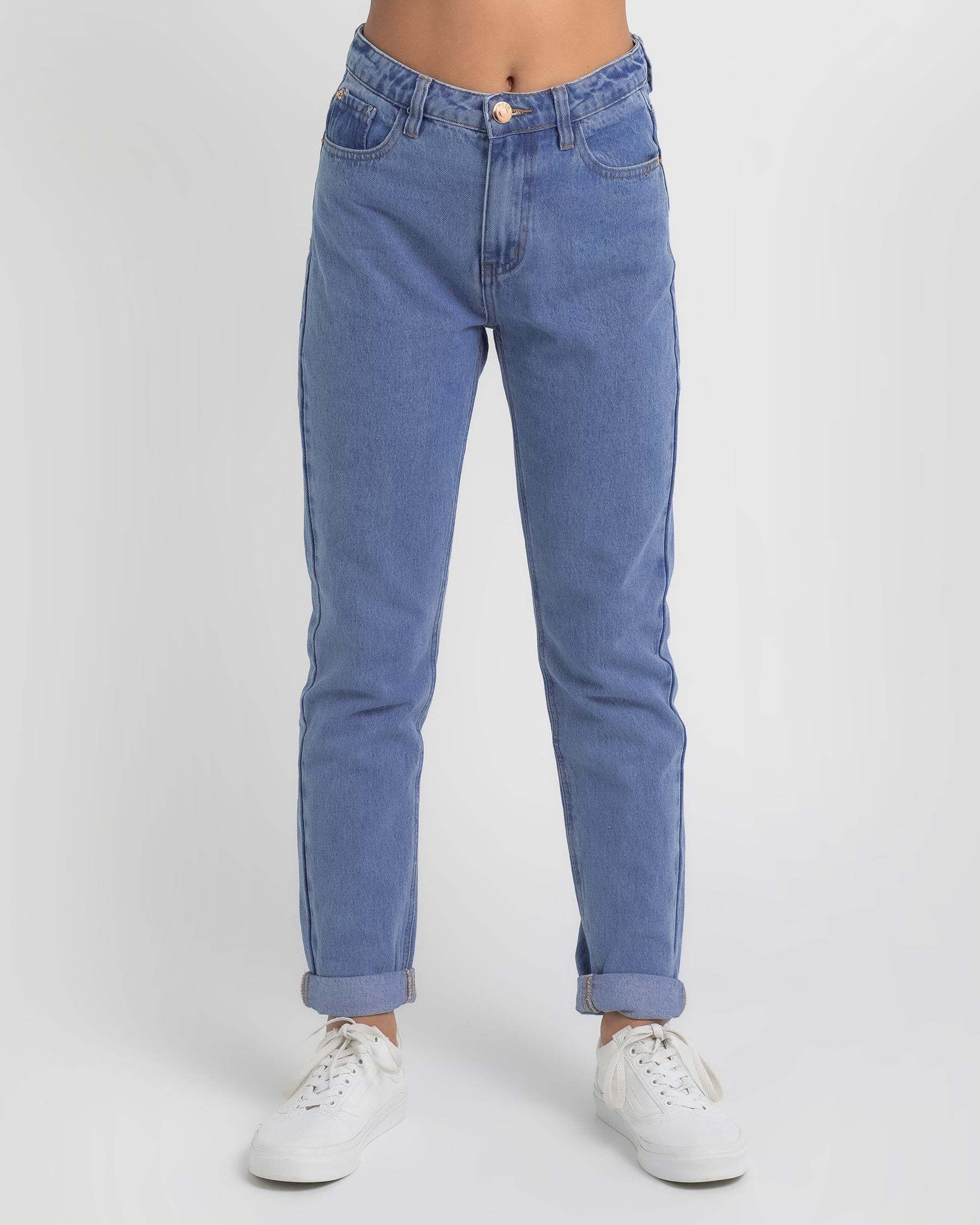 Used Girls' Dixon Mom Jeans In Mid Blue 