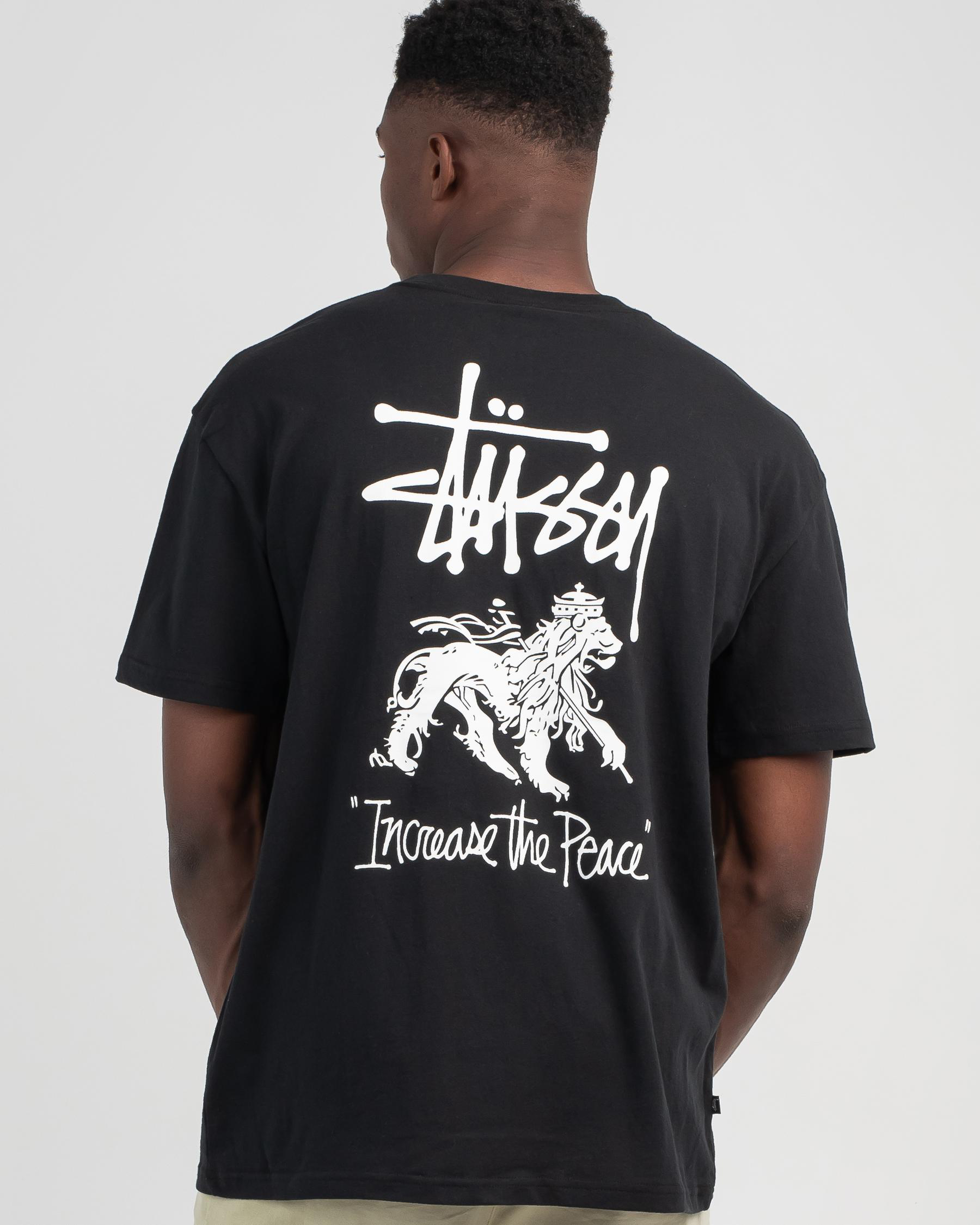 Shop Stussy Increase The Peace T-Shirt In Black - Fast Shipping 
