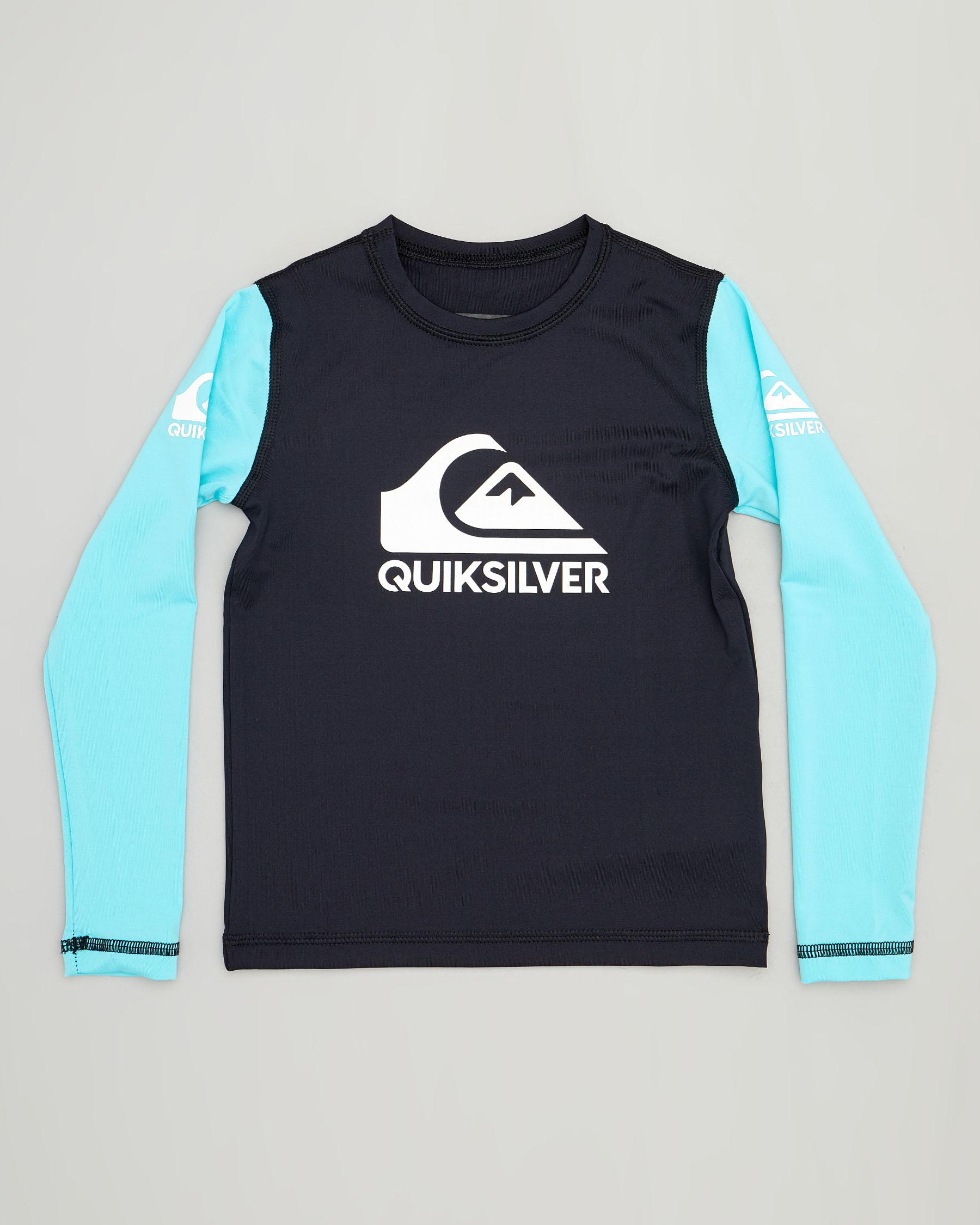 Quiksilver Toddlers' Heats On Long Sleeve Rash Vest In Pacific Blue