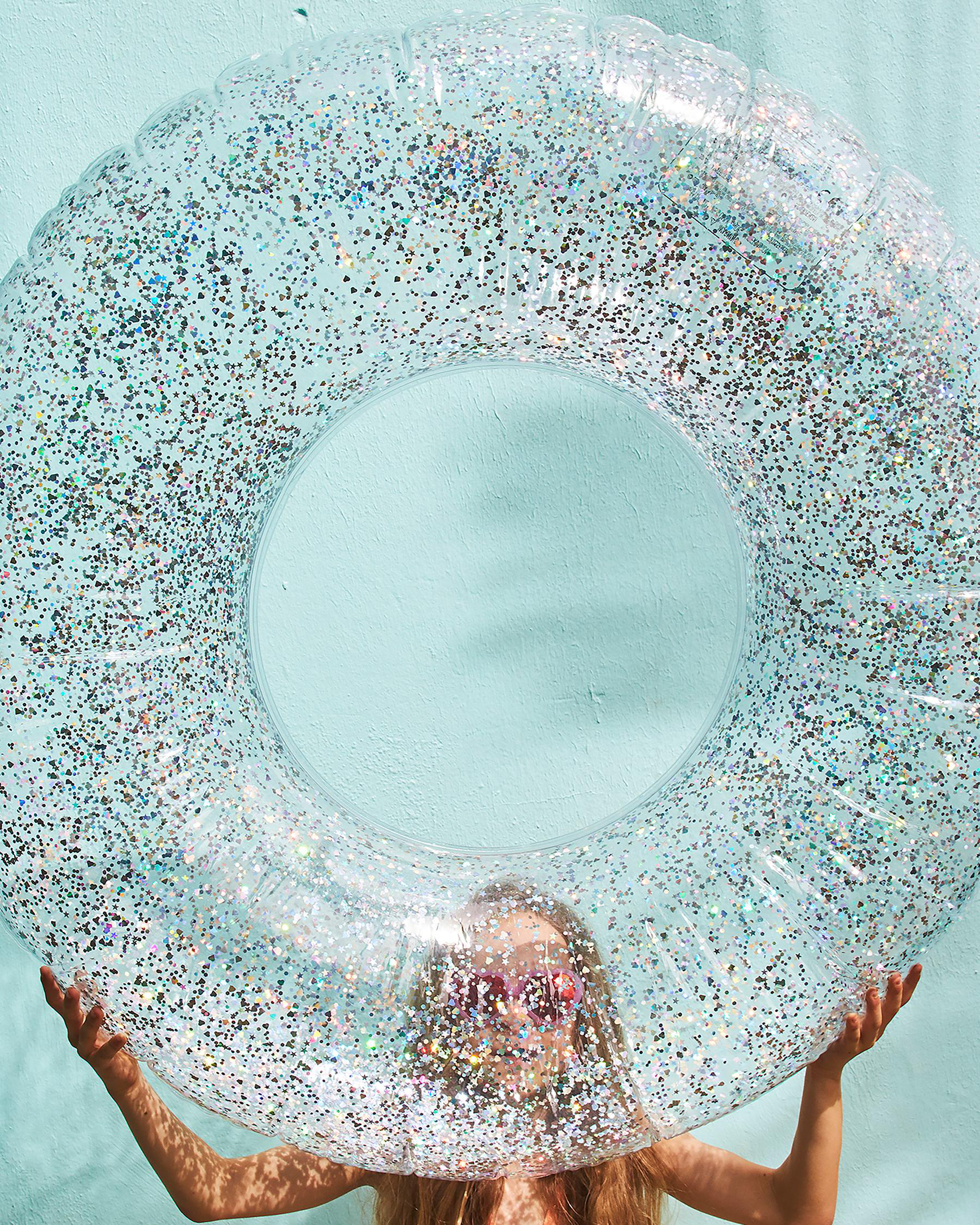 Sunnylife Glitter Pool Ring In Clear Fast Shipping & Easy Returns