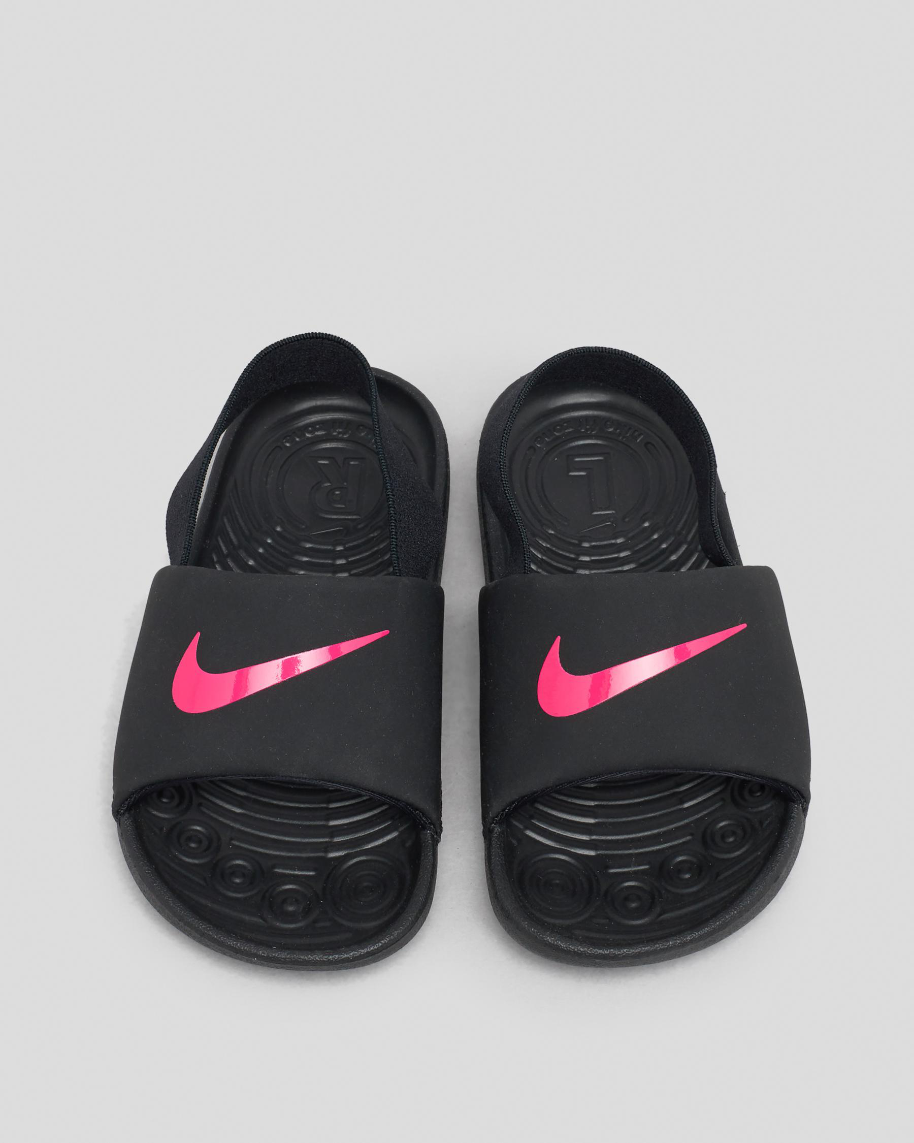 Nike Toddlers' Kawa Slides In Black/vivid Pinkblack Fast Shipping