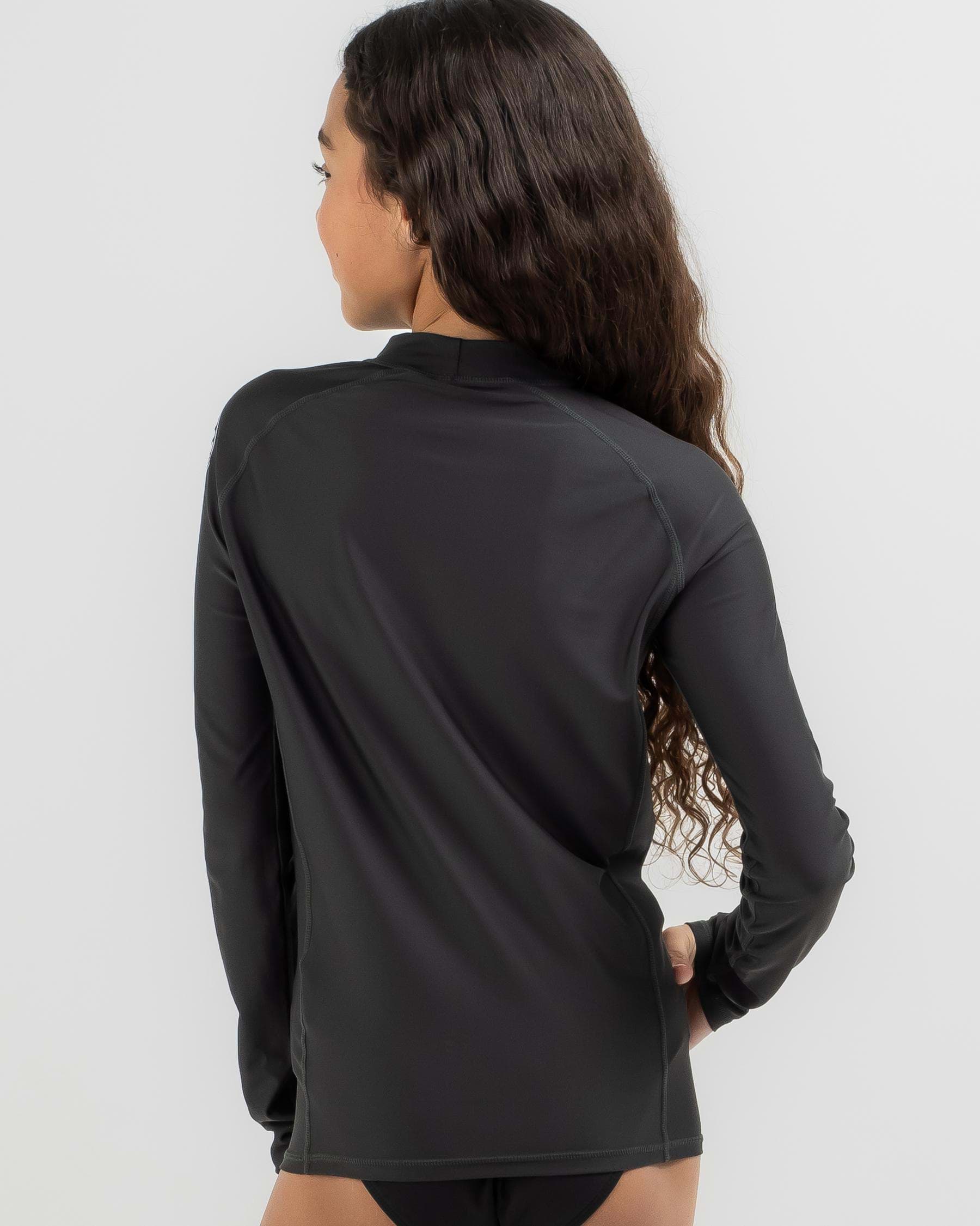 Shop Rip Curl Girls' Classic Surf Long Sleeve Rash Vest In Black - Fast ...