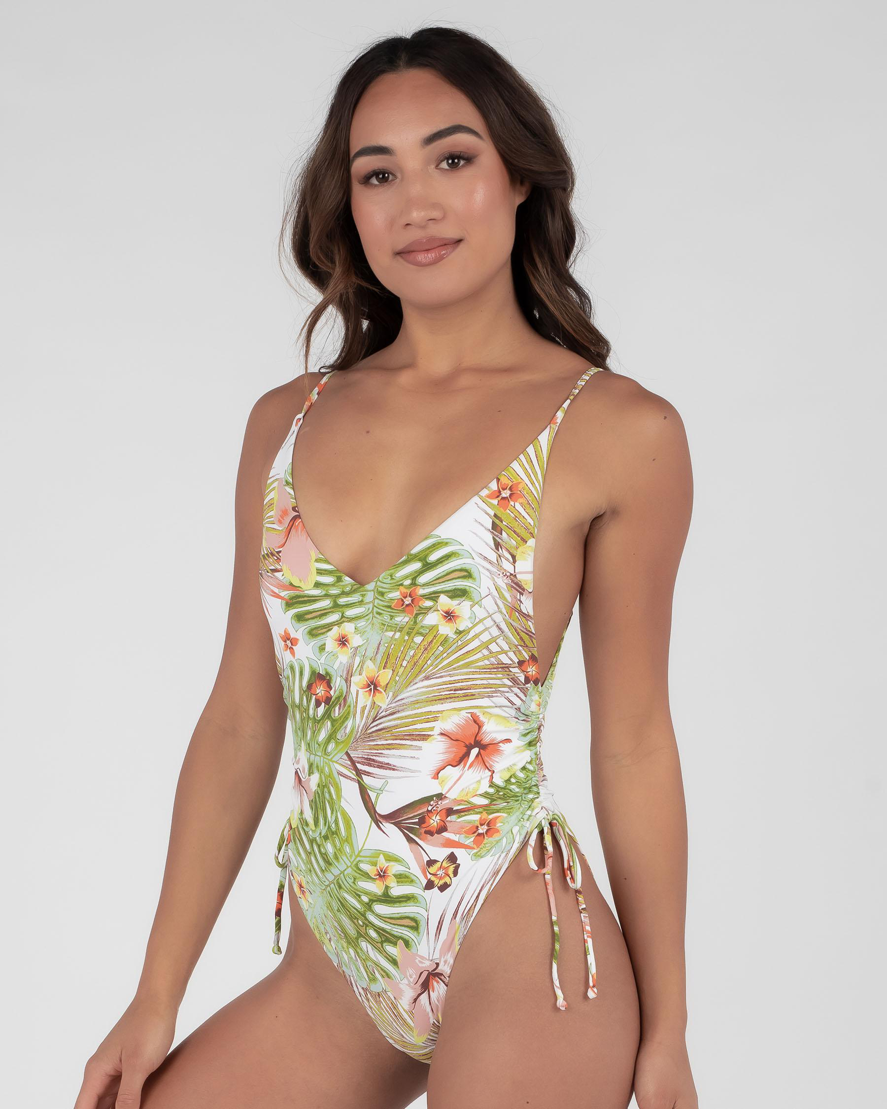 Shop Roxy Beach Classics One Piece Swimsuit In Bright White Herbier S