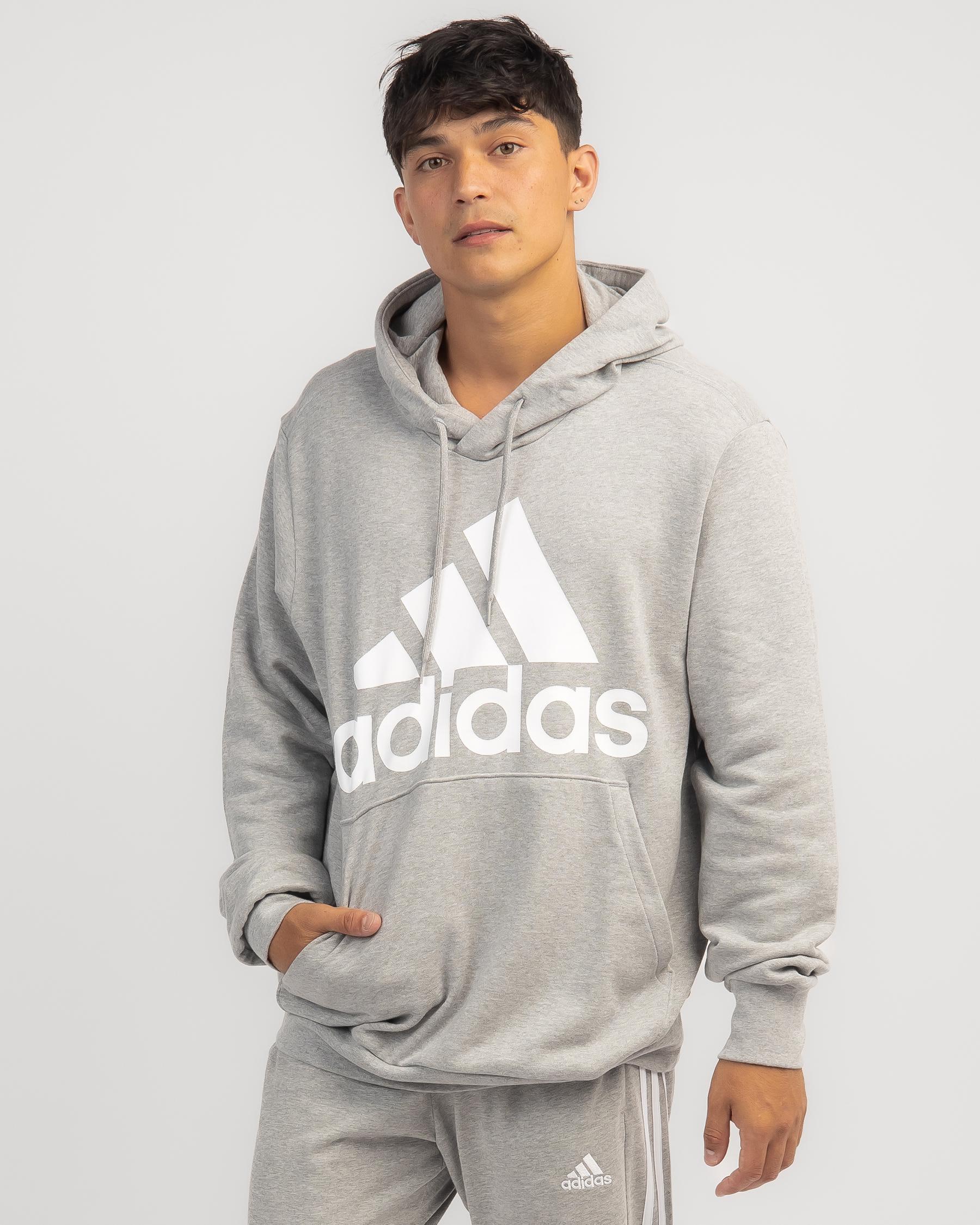 Adidas Big Logo Hoodie In Medium Grey Heather - Fast Shipping & Easy ...