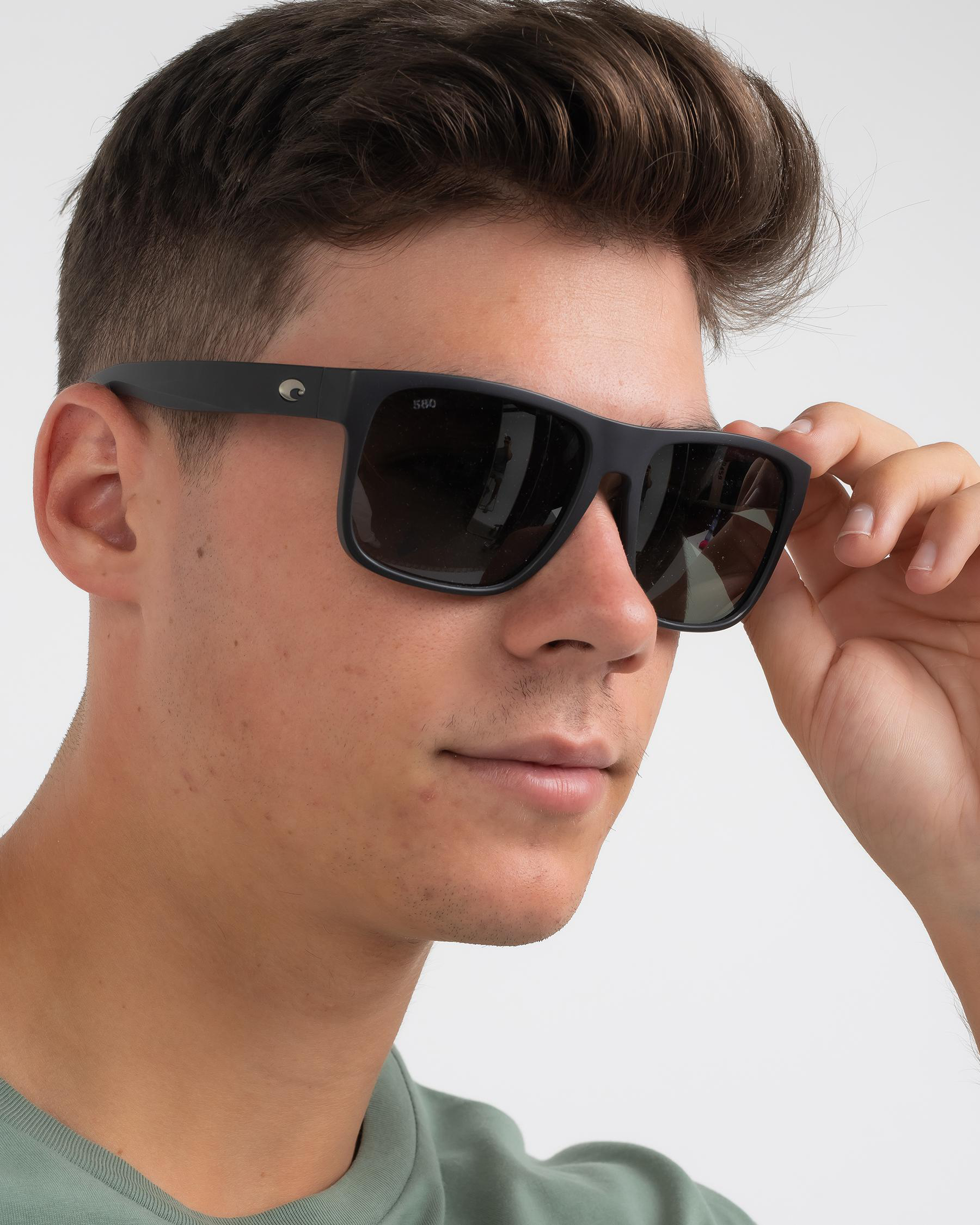 Costa Blackfin Polarized Sunglasses In Matte Black / Gray Mirror Fast