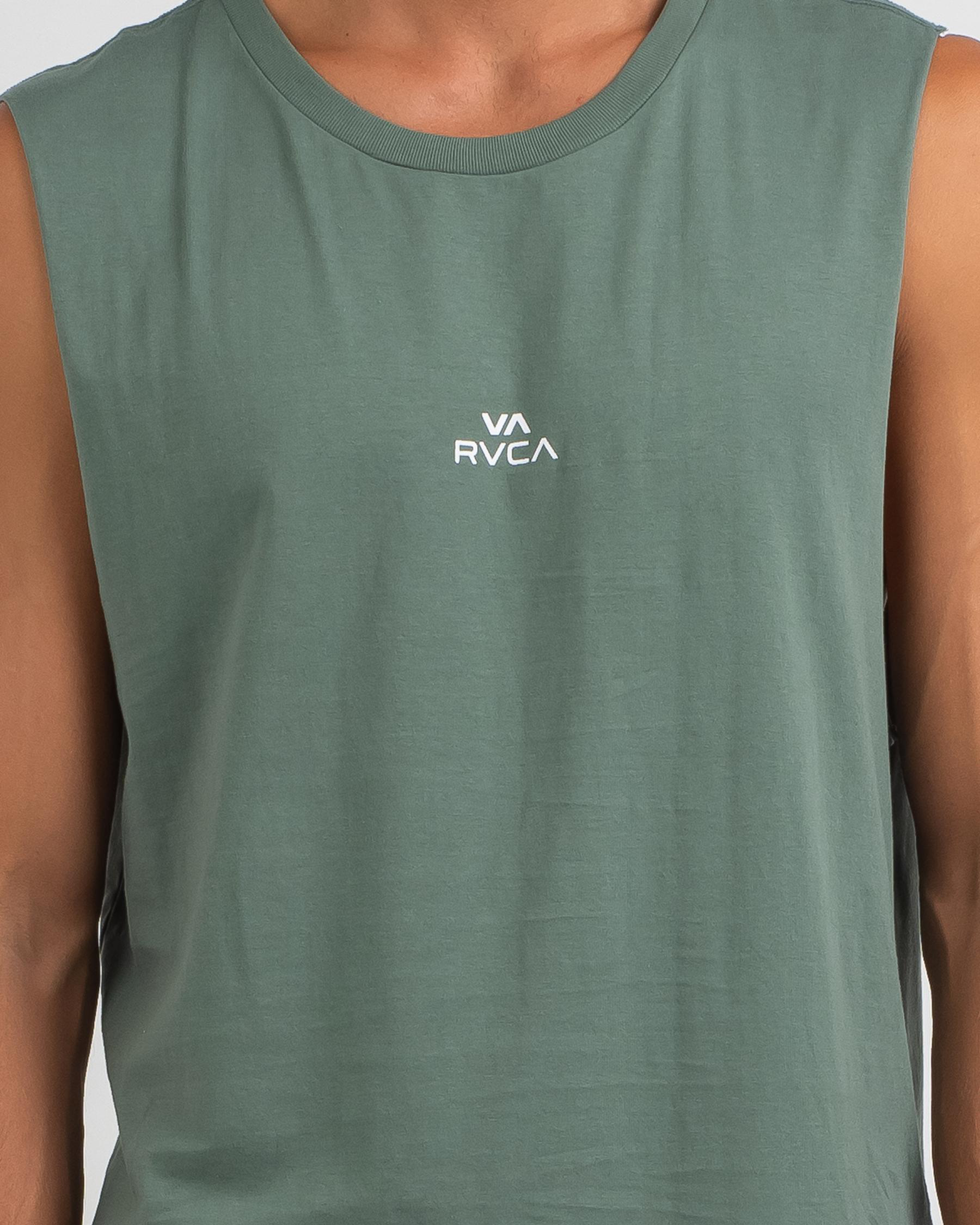 Shop RVCA Slice Muscle Tank In Balsam Green Fast Shipping & Easy