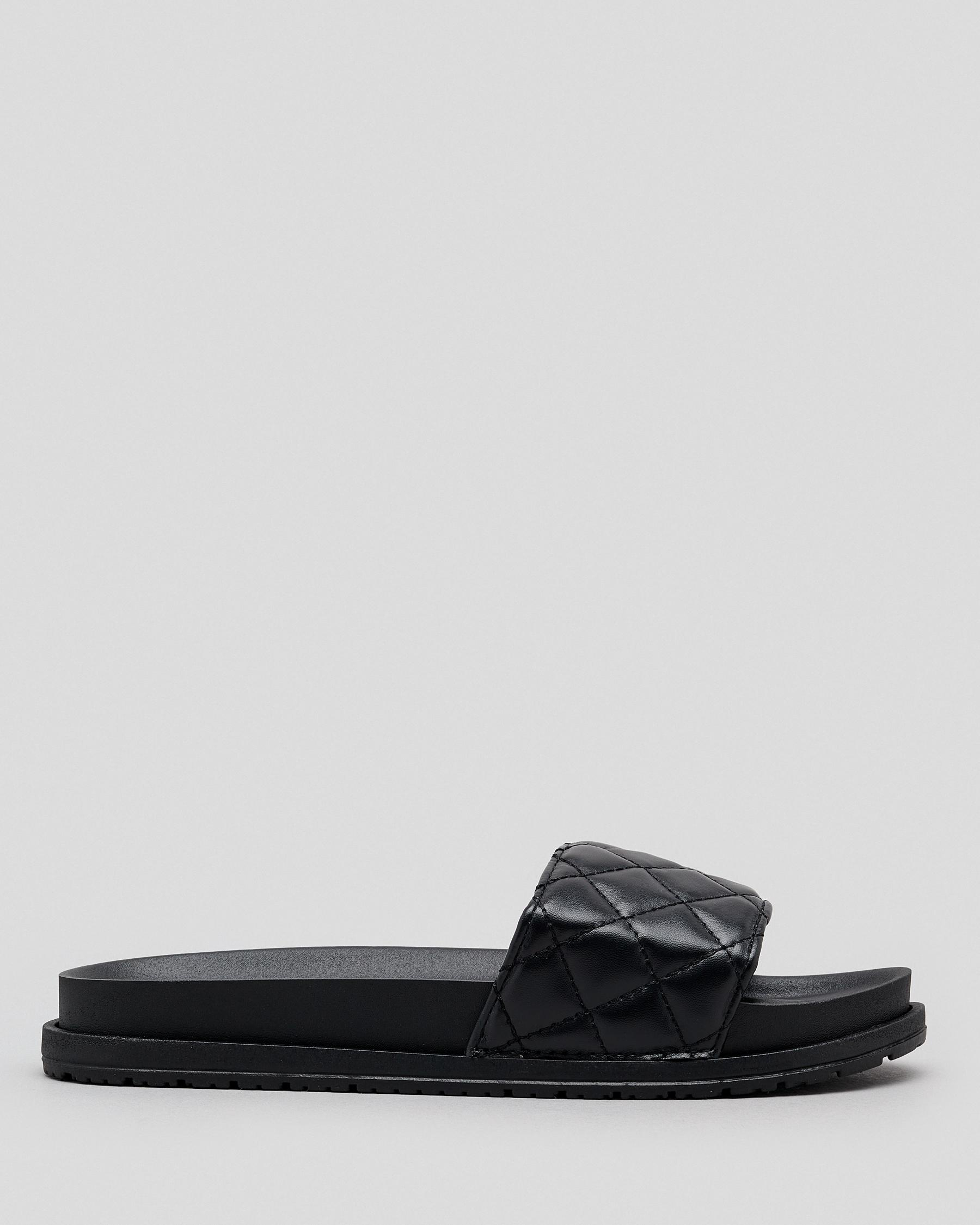 Ava And Ever Cressida Slide Sandals In Black - Fast Shipping & Easy ...