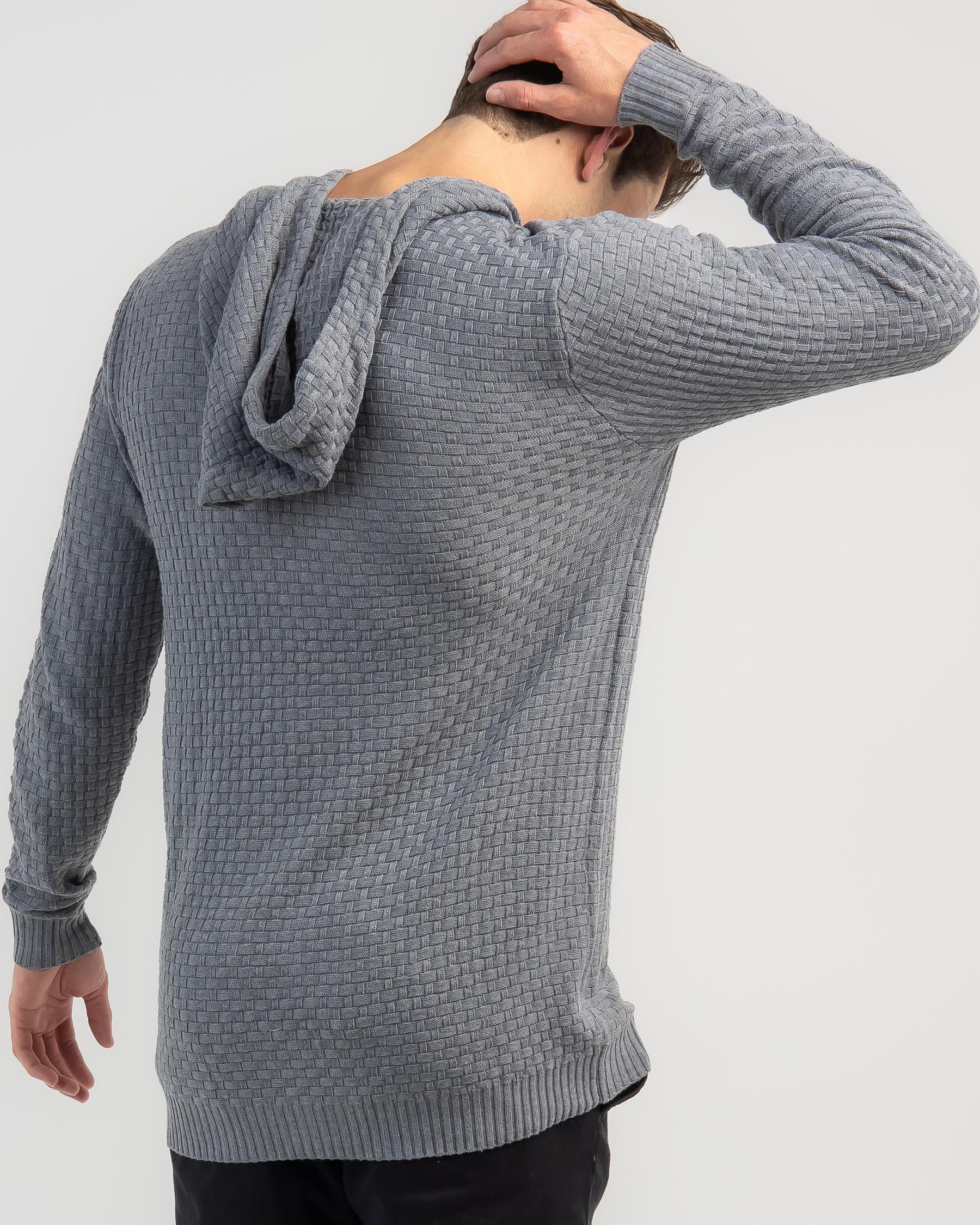Lucid Bind Knit Hoodie In Light Grey - Fast Shipping & Easy Returns ...