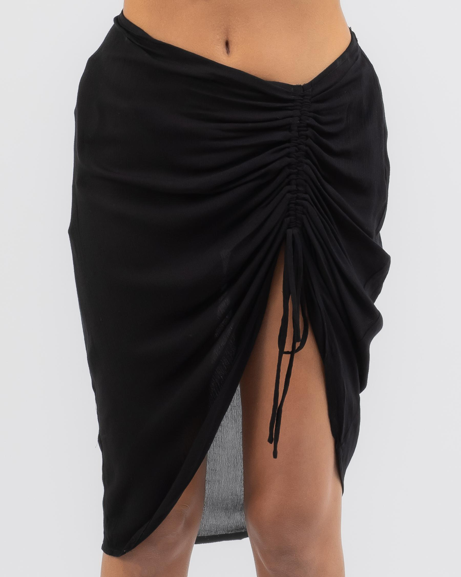 Kaiami Fyre Ruch Sarong In Black - Fast Shipping & Easy Returns - City ...