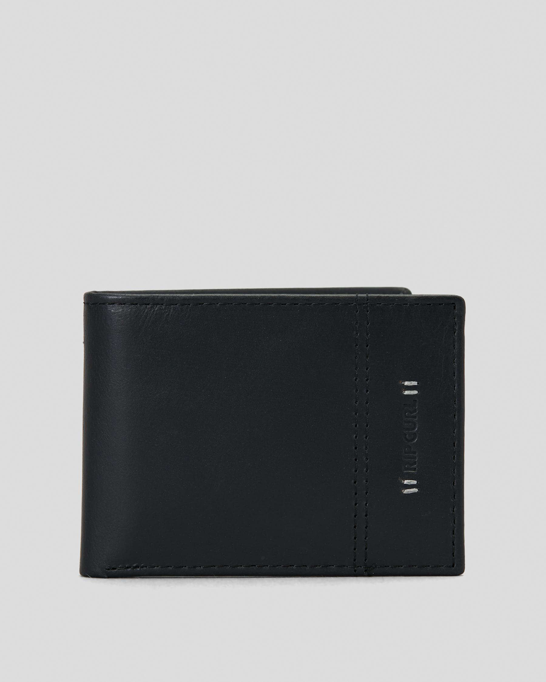 Shop Rip Curl Stacked RFID Slim Wallet In Black - Fast Shipping & Easy ...