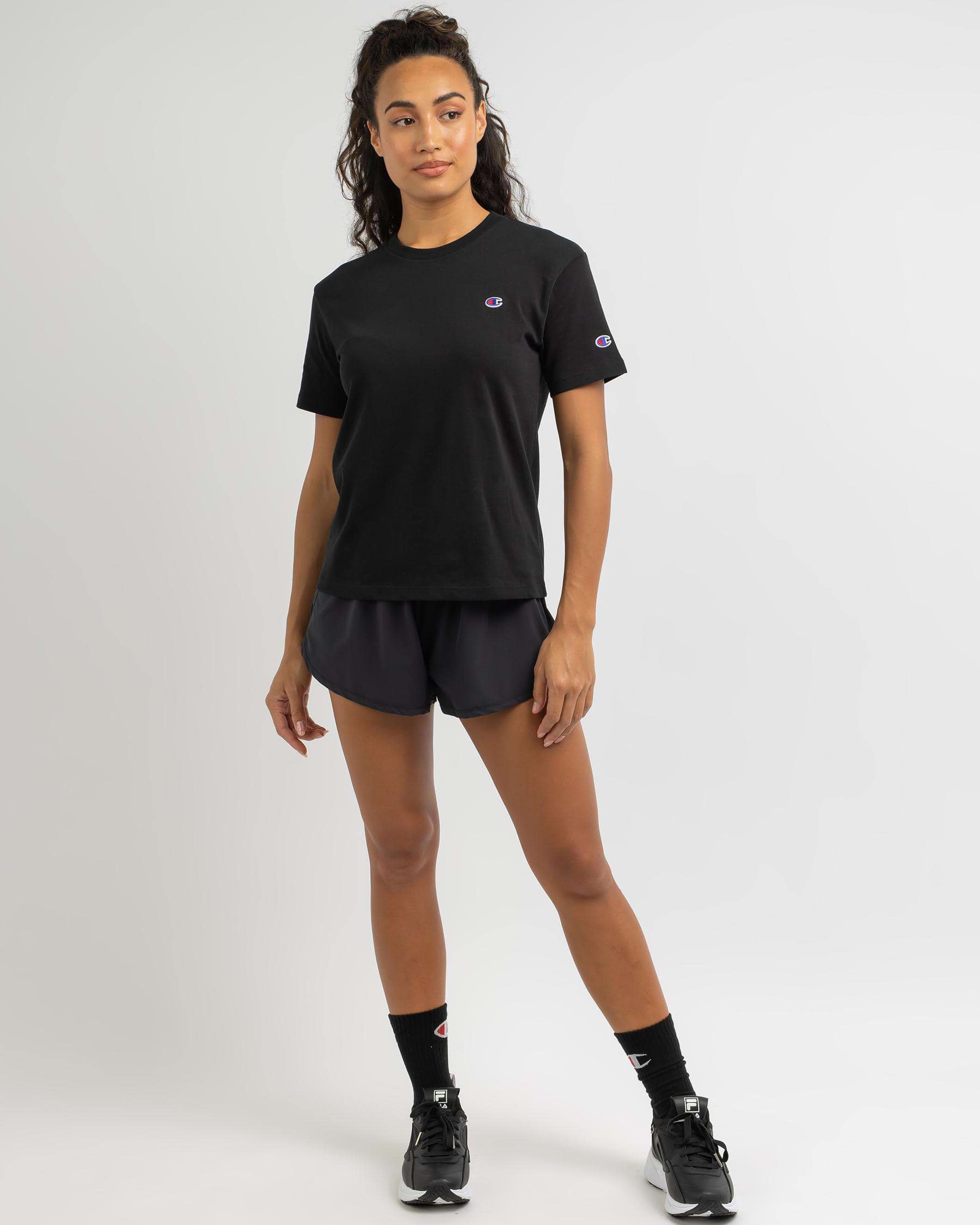 Champion Recycled Jersey T-Shirt In Black - Fast Shipping & Easy ...